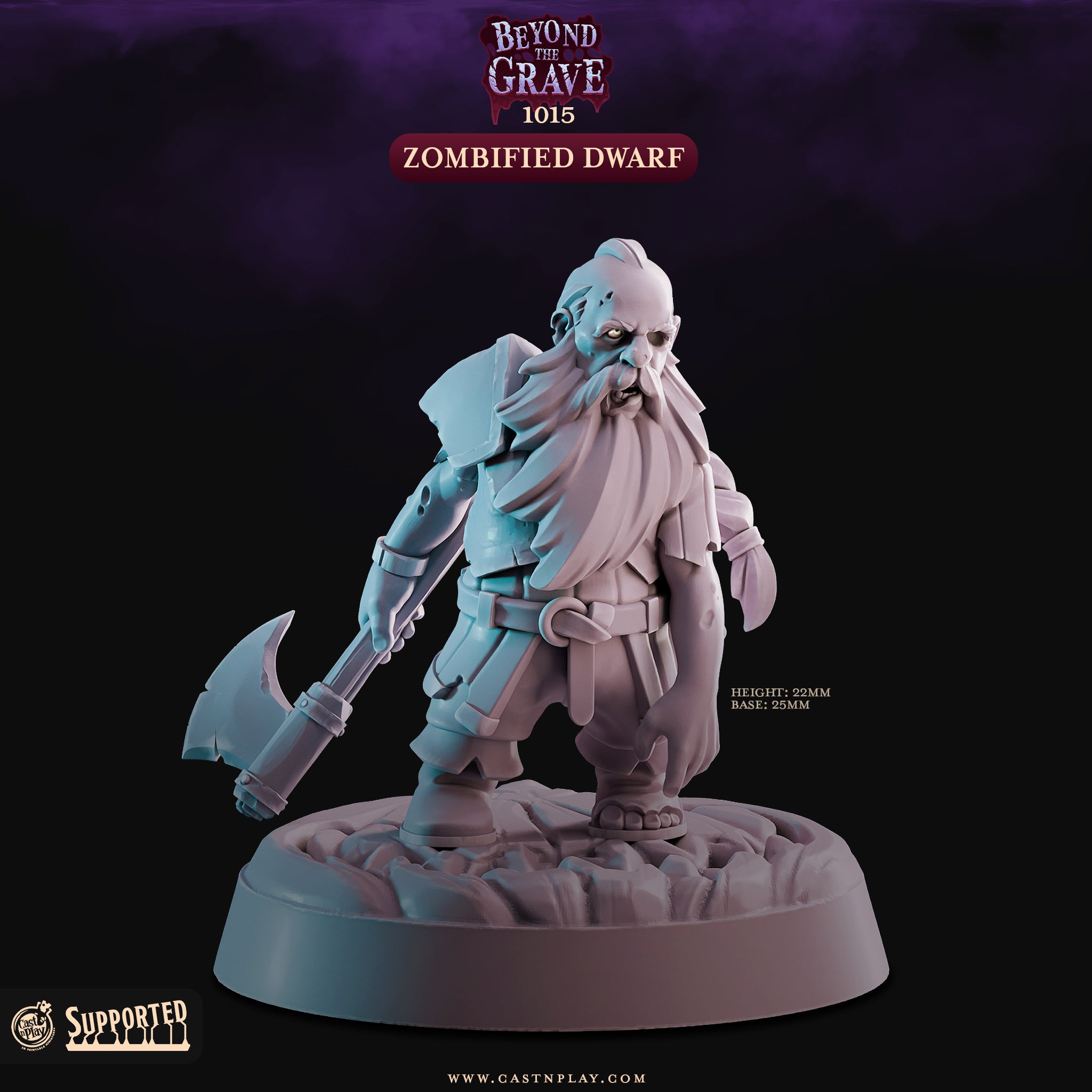 Zombified Dwarf - aus der Reihe Beyond the Grave von Cast n Play