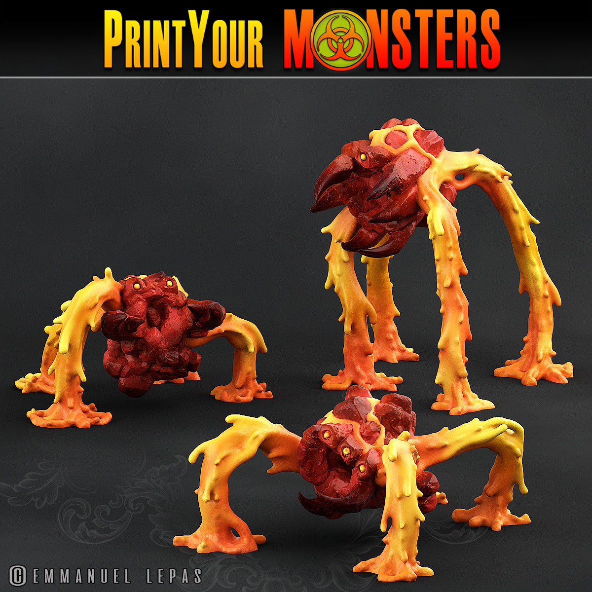 Infernal Magma Spiders - Magma Pack - Print Your Monsters