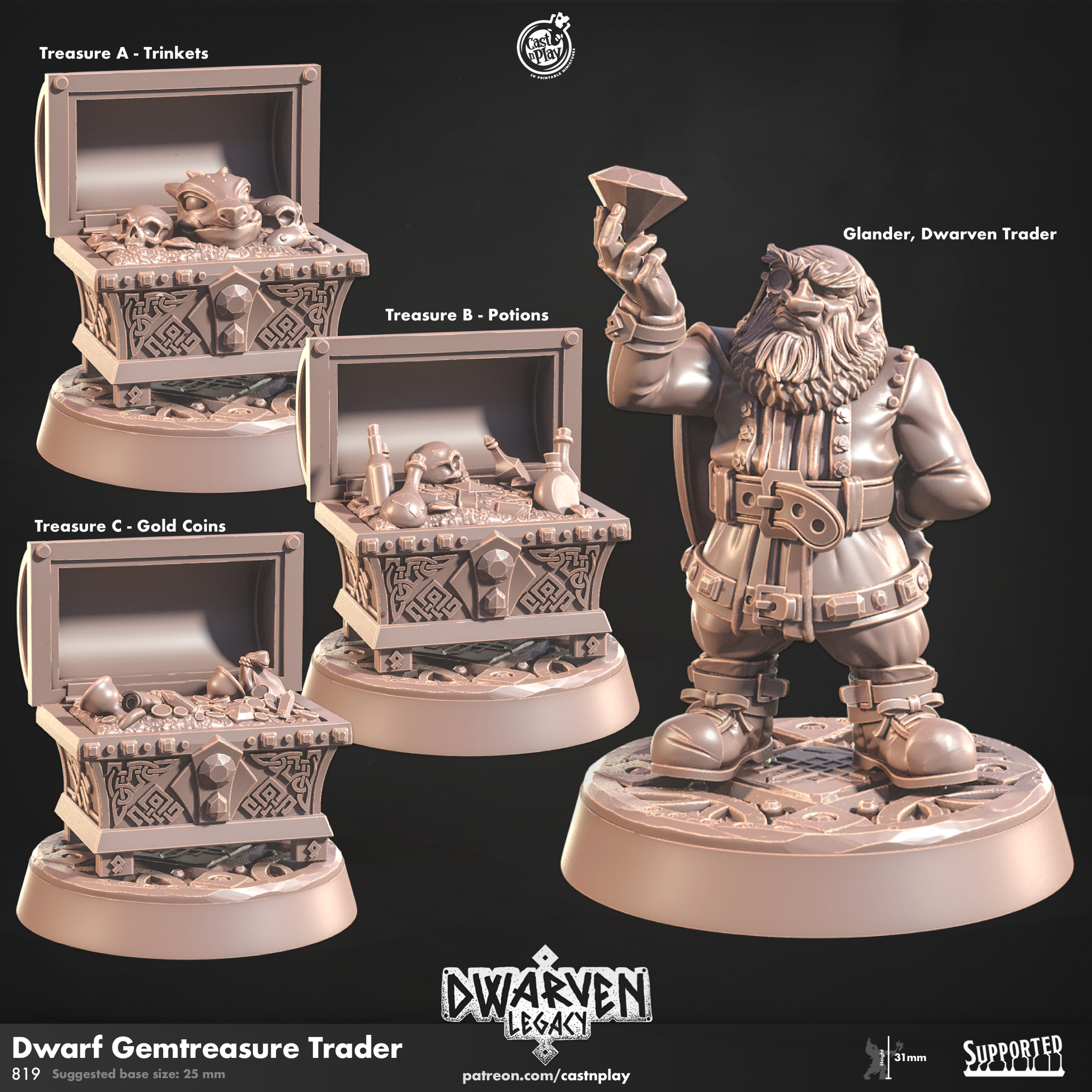 Dwarf Gemtreasure Trader - aus der Reihe Dwarven Legacy von Cast n Play