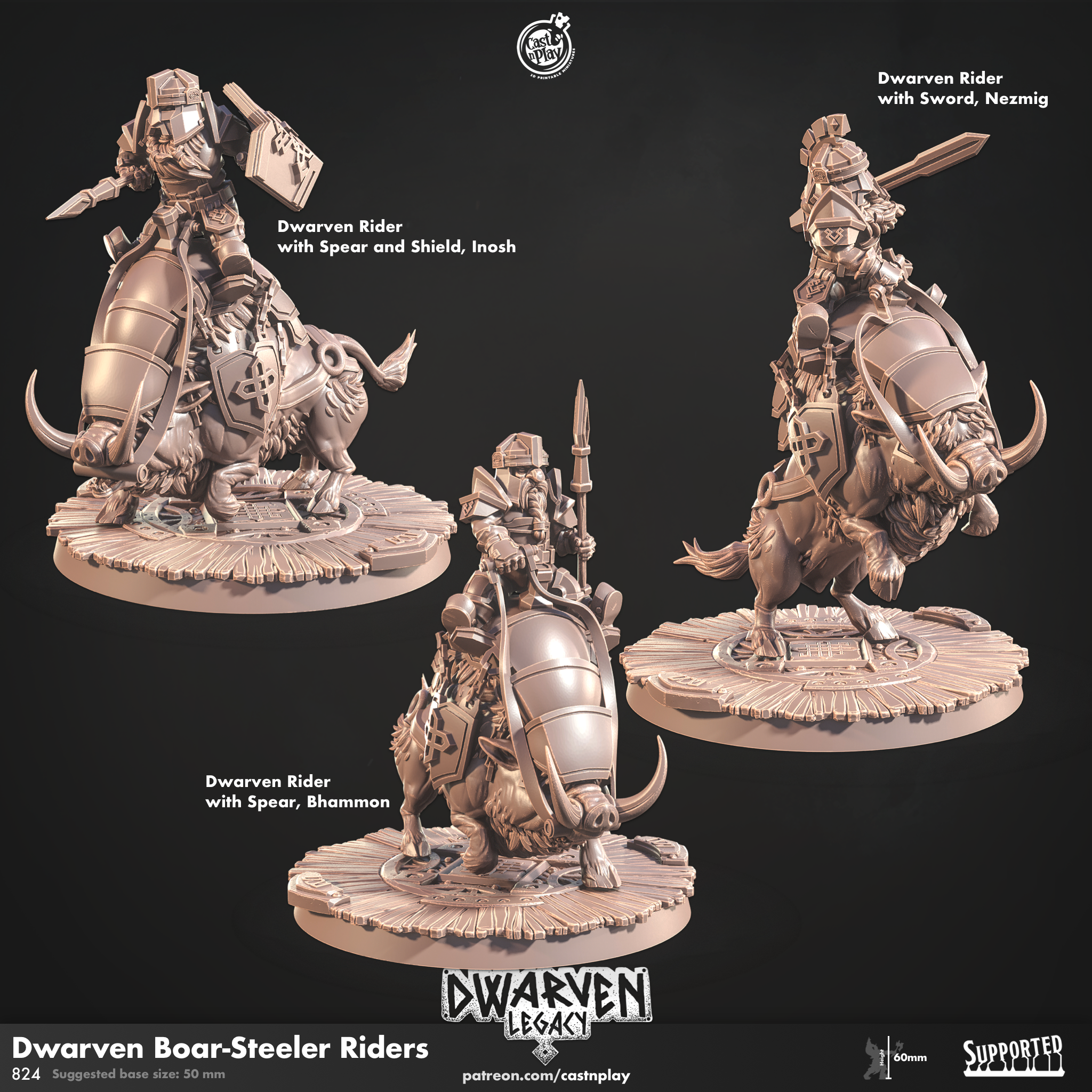 Dwarven Boar-Steeler Riders - aus der Reihe Dwarven Legacy von Cast n Play