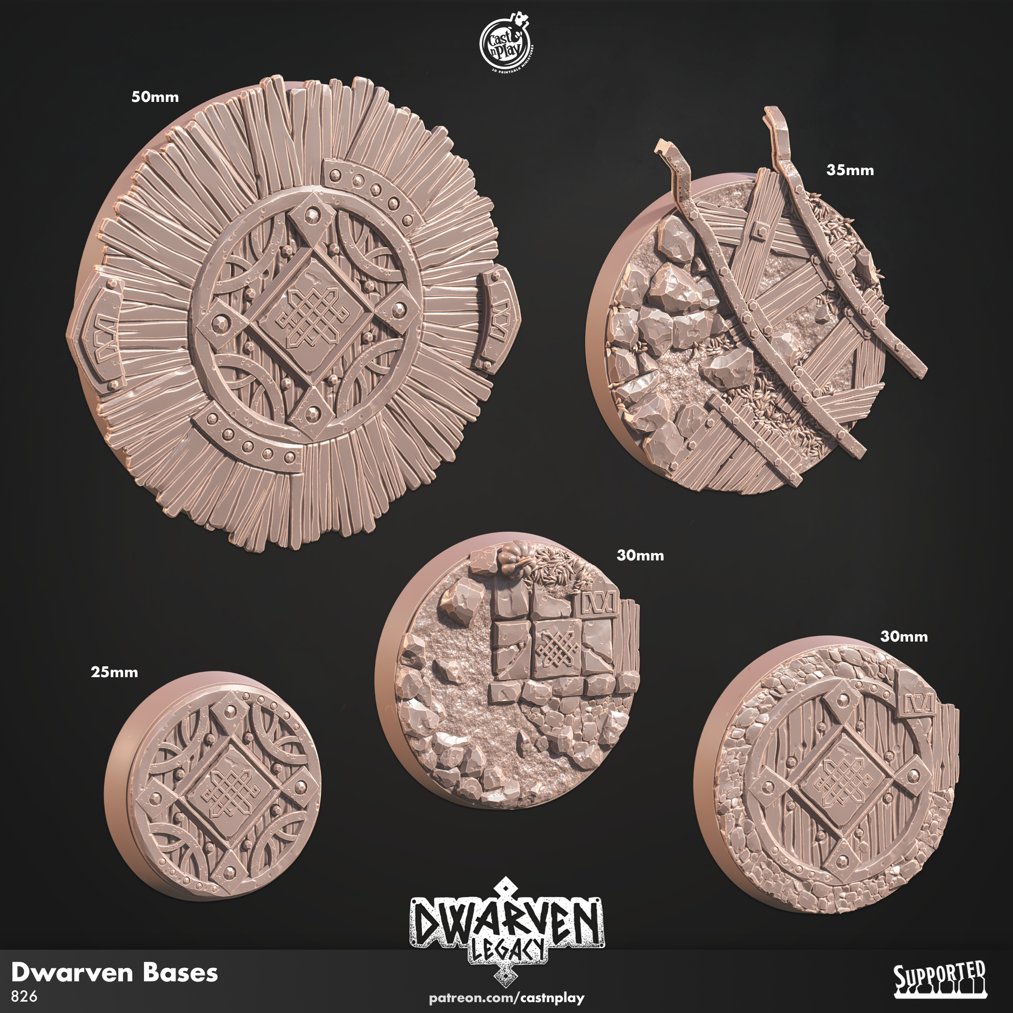 Dwarven Bases - aus der Reihe Dwarven Legacy von Cast n Play