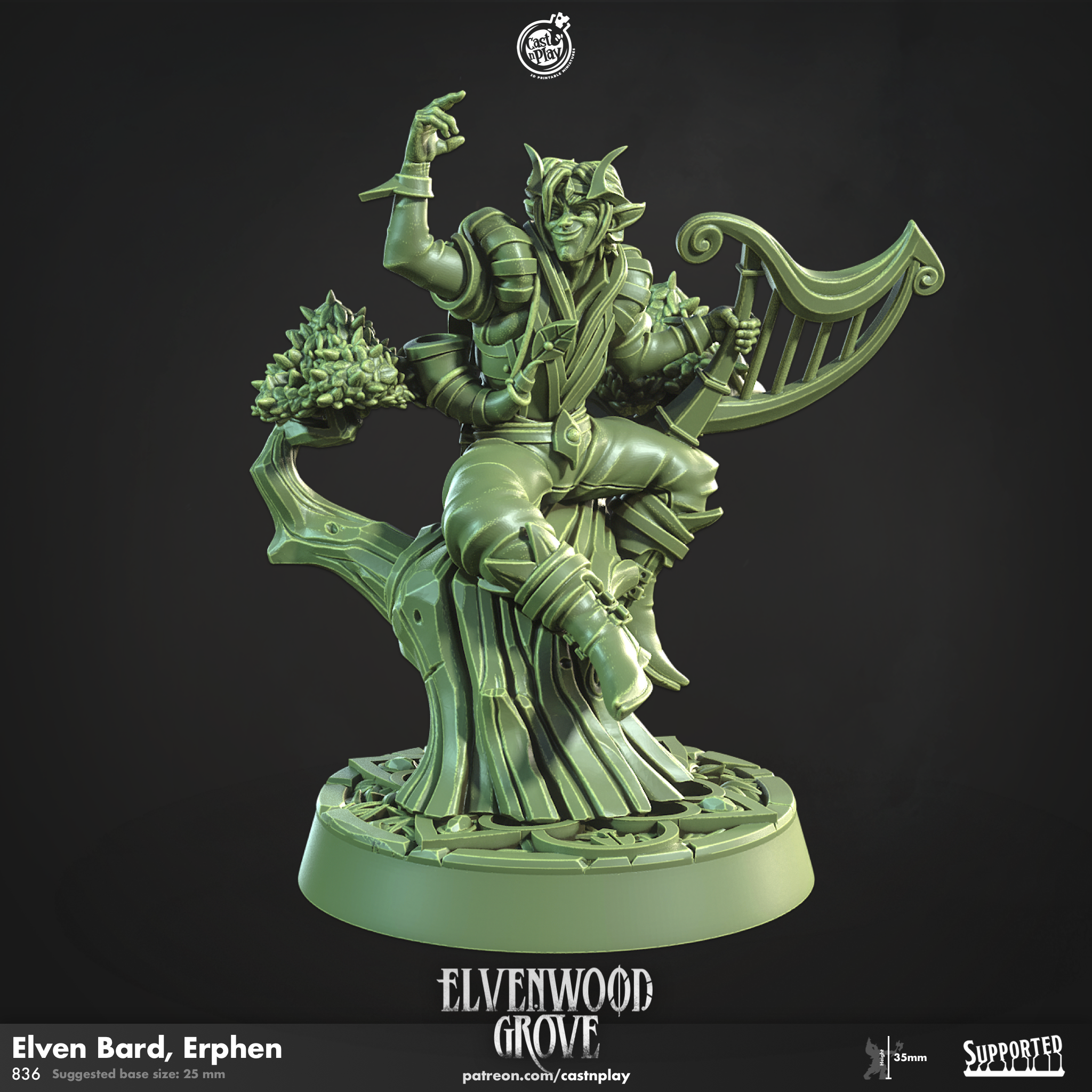 Le barde elfique Erphen - de la série Elvenwood Grove par Cast n Play
