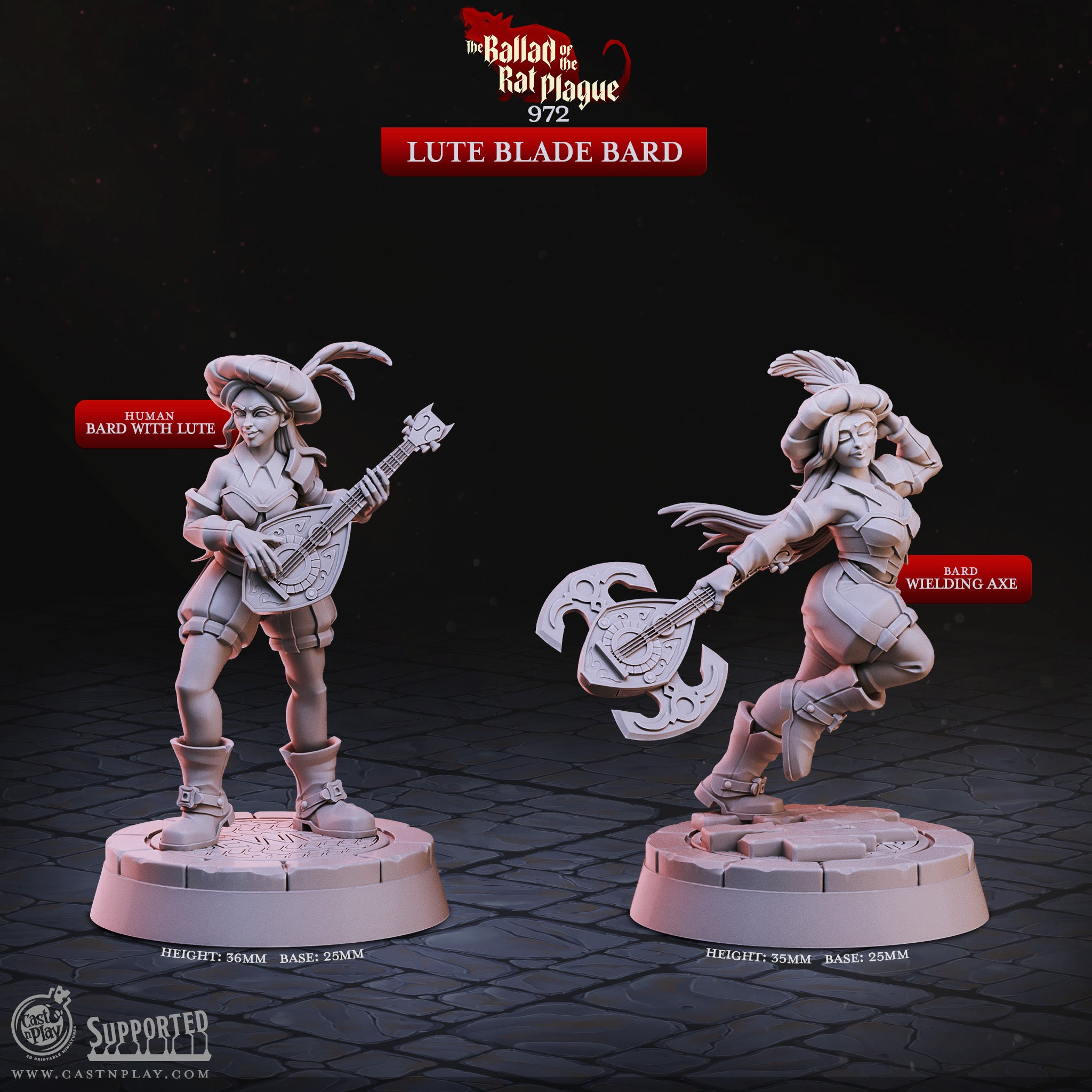 Lute Blade Bard - de la série The Ballad of the Rat Plague de Cast n Play