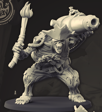 Squelette de canon mortel - de la série The Cursed Crew de Cast n Play