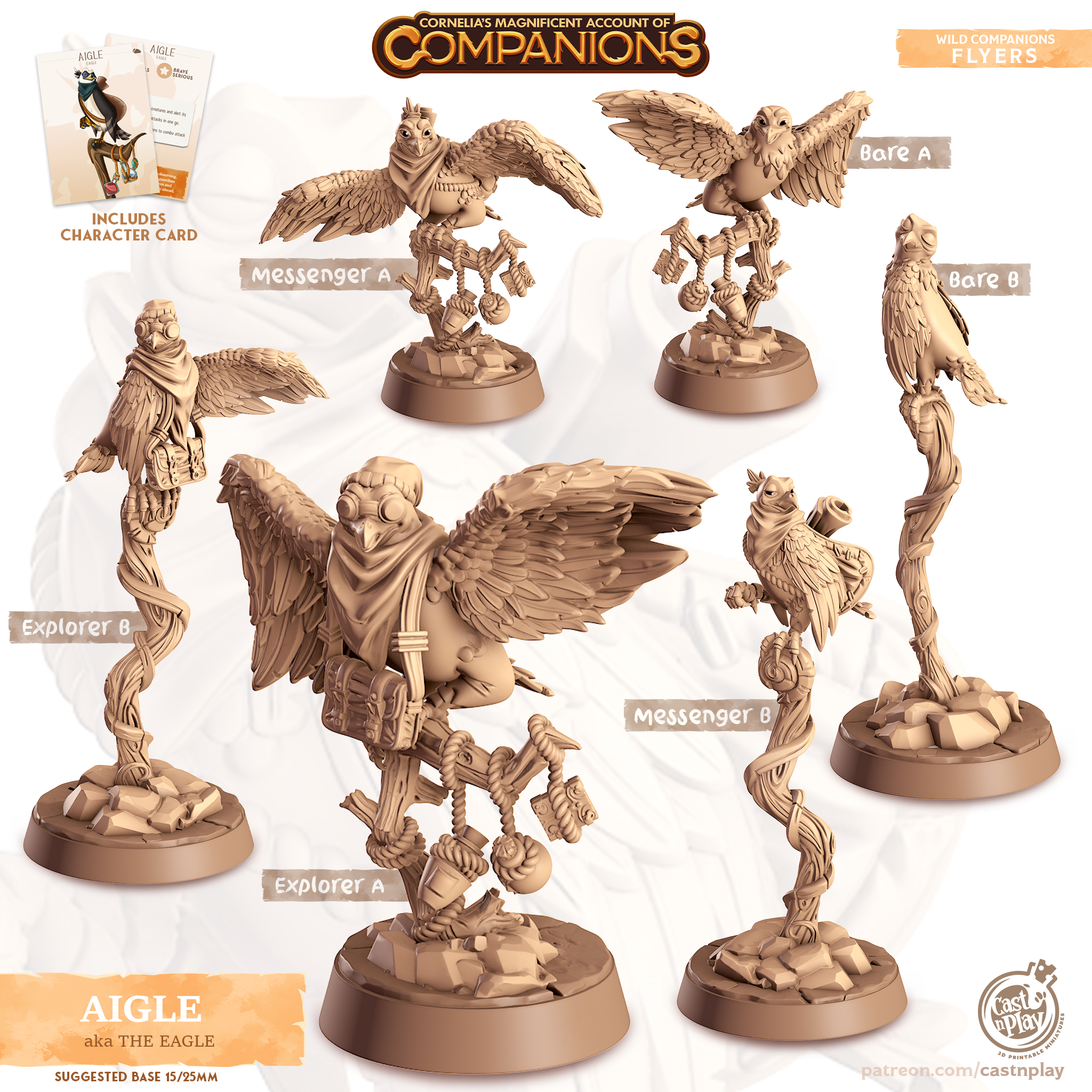 Eagle - Flyers - Aigle - Animal Companions by Cornelia - Cast n Play