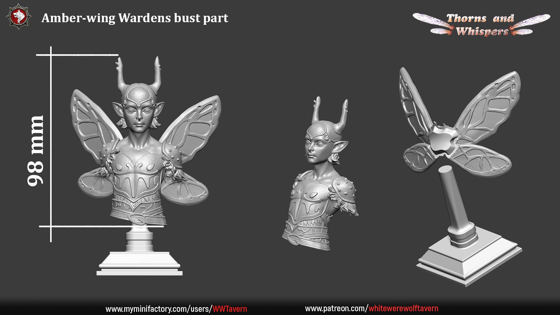 Amber Wing Warden - Bust aus der Reihe Thorns and Whispers von White Werewolf Tavern