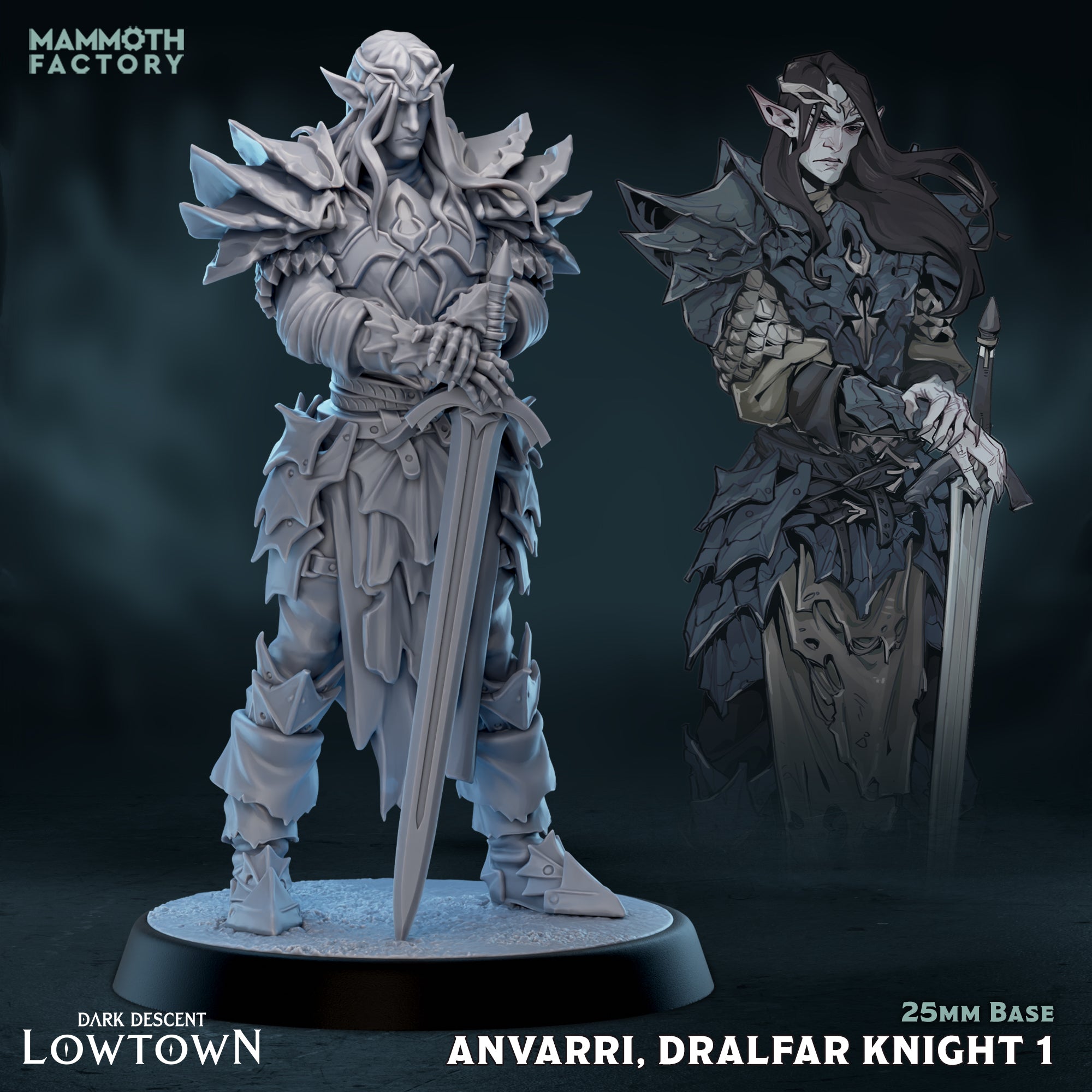 Anvarri Dralfar Knight - Lowtown - Dark Descent - Mammoth Factory