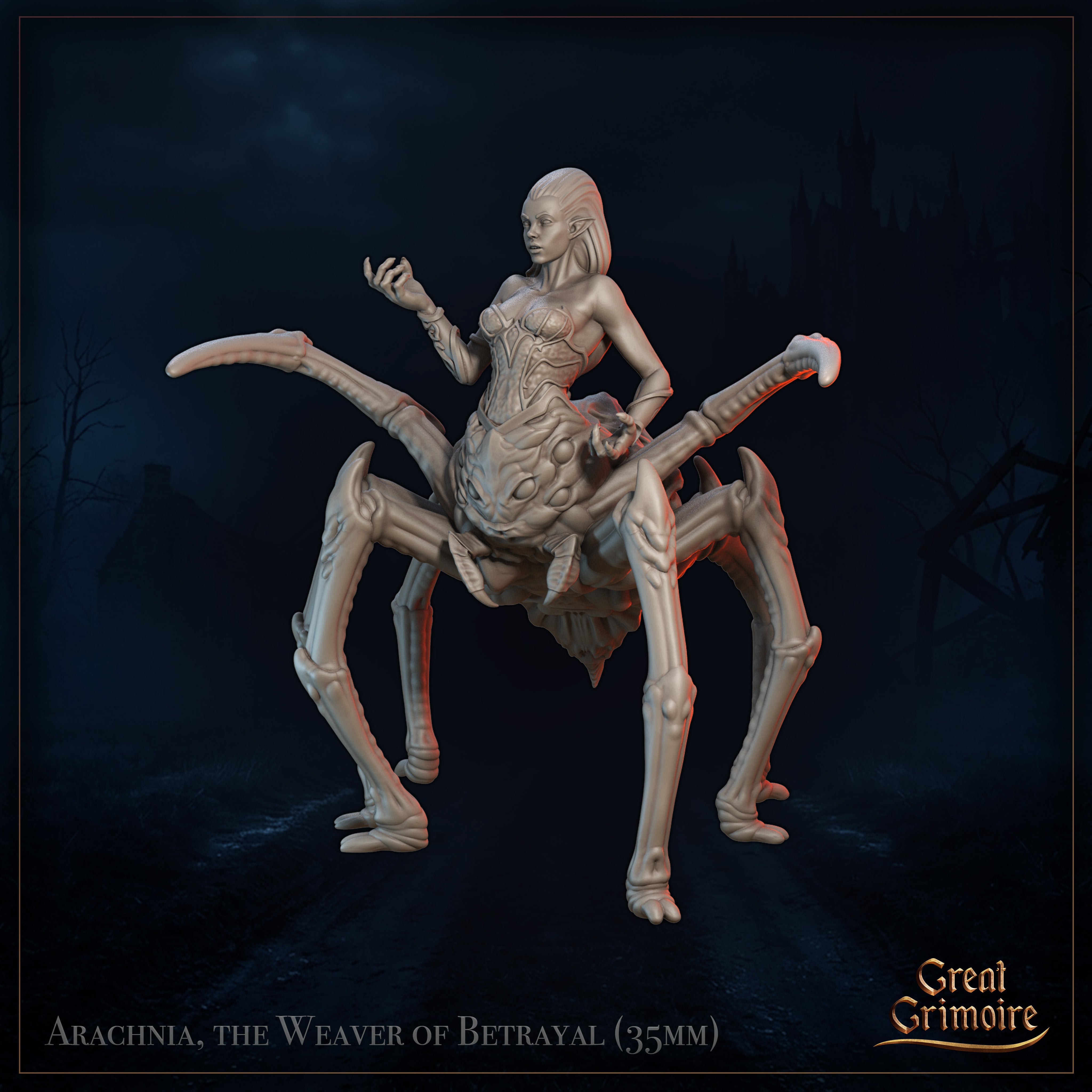 Arachnia, the Weaver of Betrayal - The Bloom of Ruin - Great Grimoire