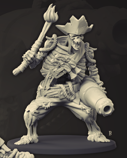 Squelette de canon mortel - de la série The Cursed Crew de Cast n Play