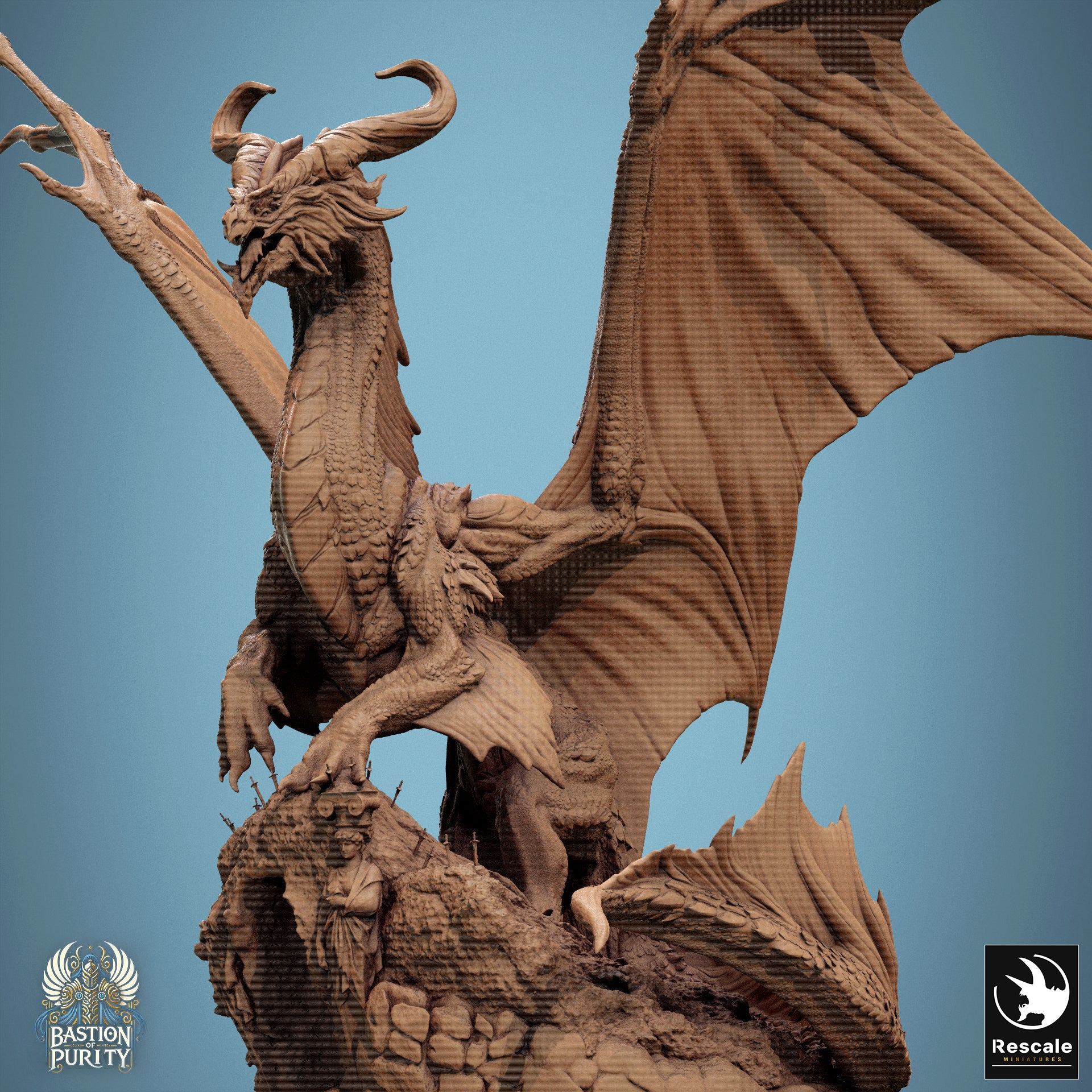 Bronze Dragon Stand Door - aus der Reihe Bastion of Purity von Rescale Miniatures