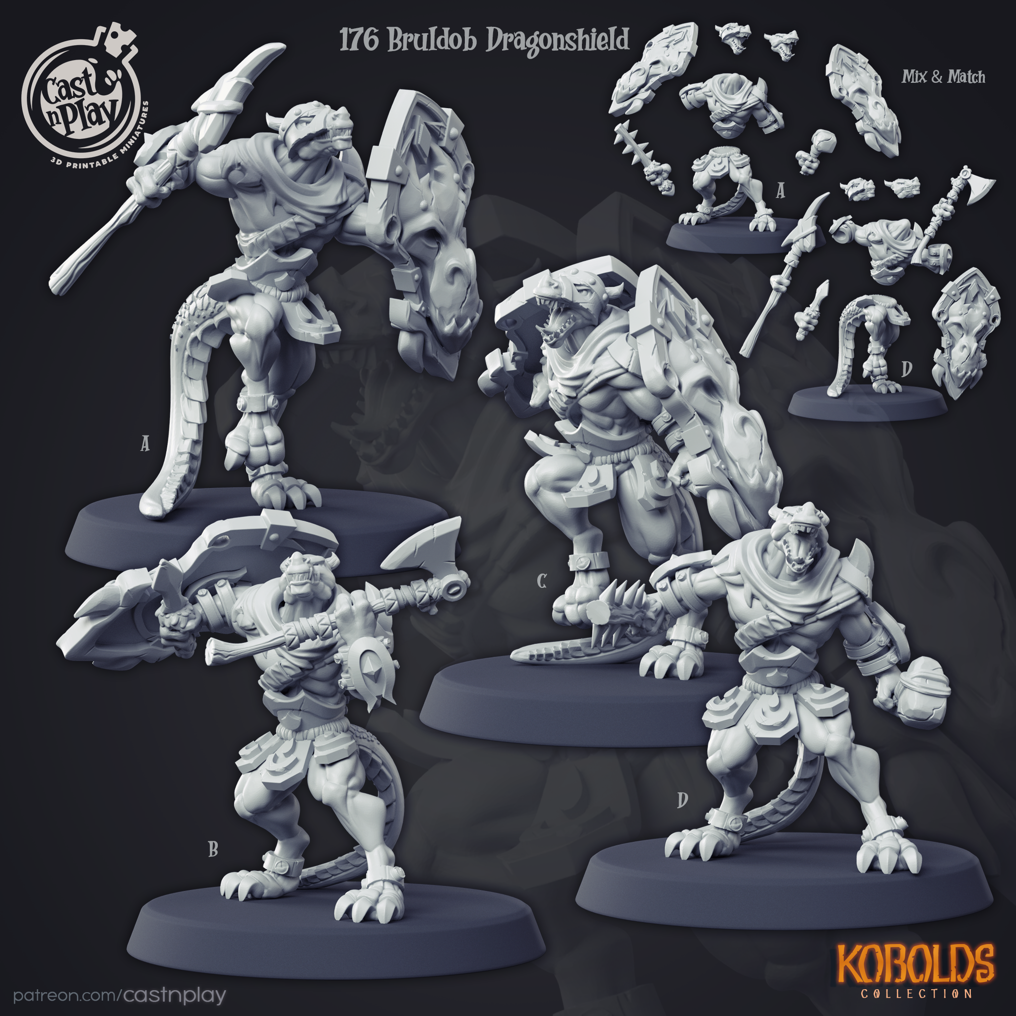 Bouclier de dragon Bruldob - de la série Kobolds par Cast n Play