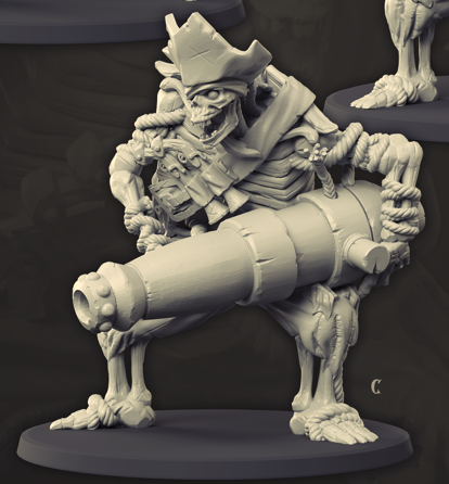 Squelette de canon mortel - de la série The Cursed Crew de Cast n Play