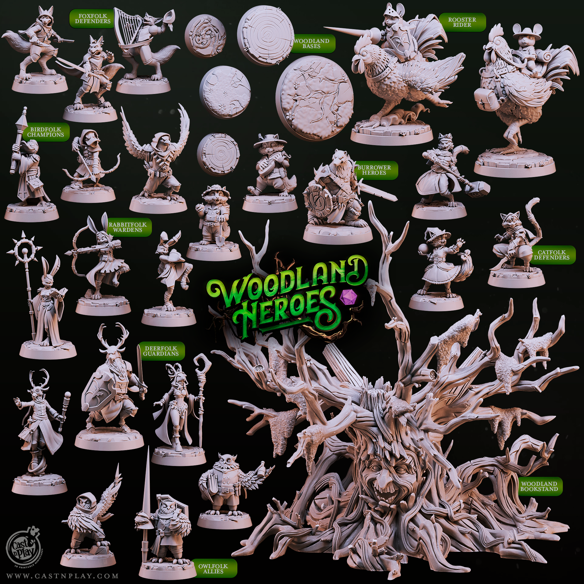 Owlfolk Allies – de la série Woodland Heroes de Cast n Play
