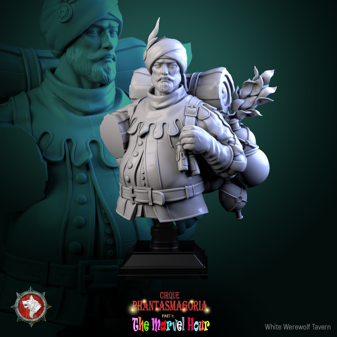 Clatterjack Cobblecart Bust mit Base - aus der Reihe Cirque Phantasmagoria 1 - White Werewolf Tavern