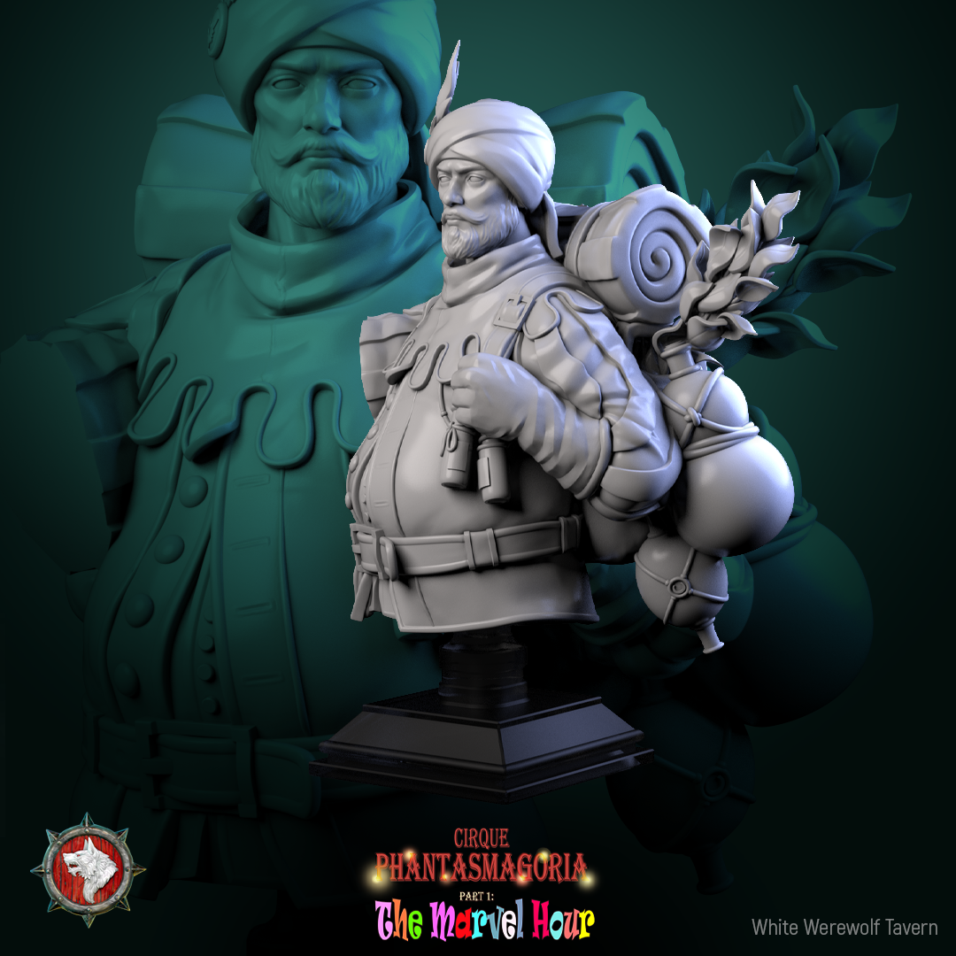 Clatterjack Cobblecart Bust mit Base - aus der Reihe Cirque Phantasmagoria 1 - White Werewolf Tavern