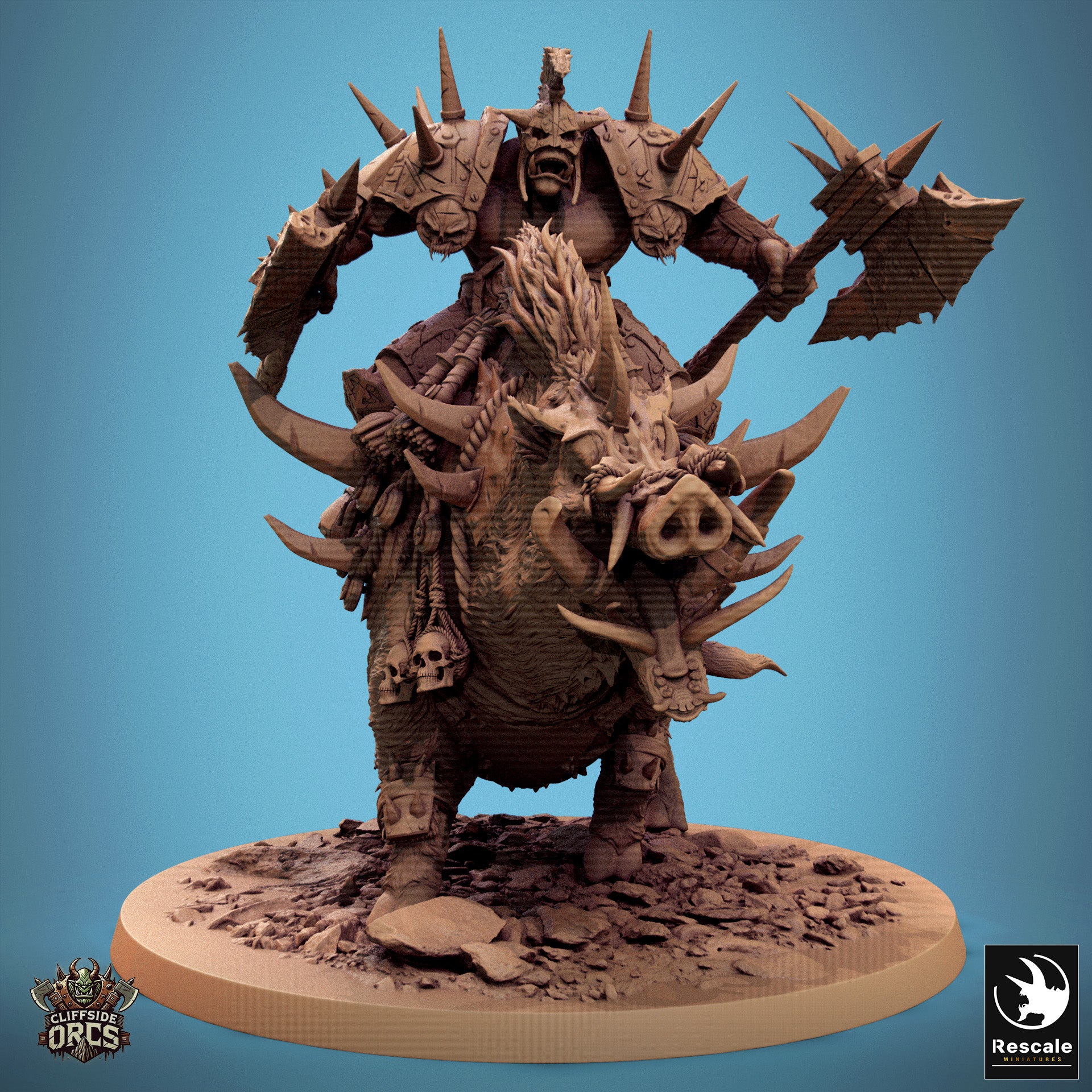 Boar Mounted - aus der Reihe Cliffside Orcs von Rescale Miniatures