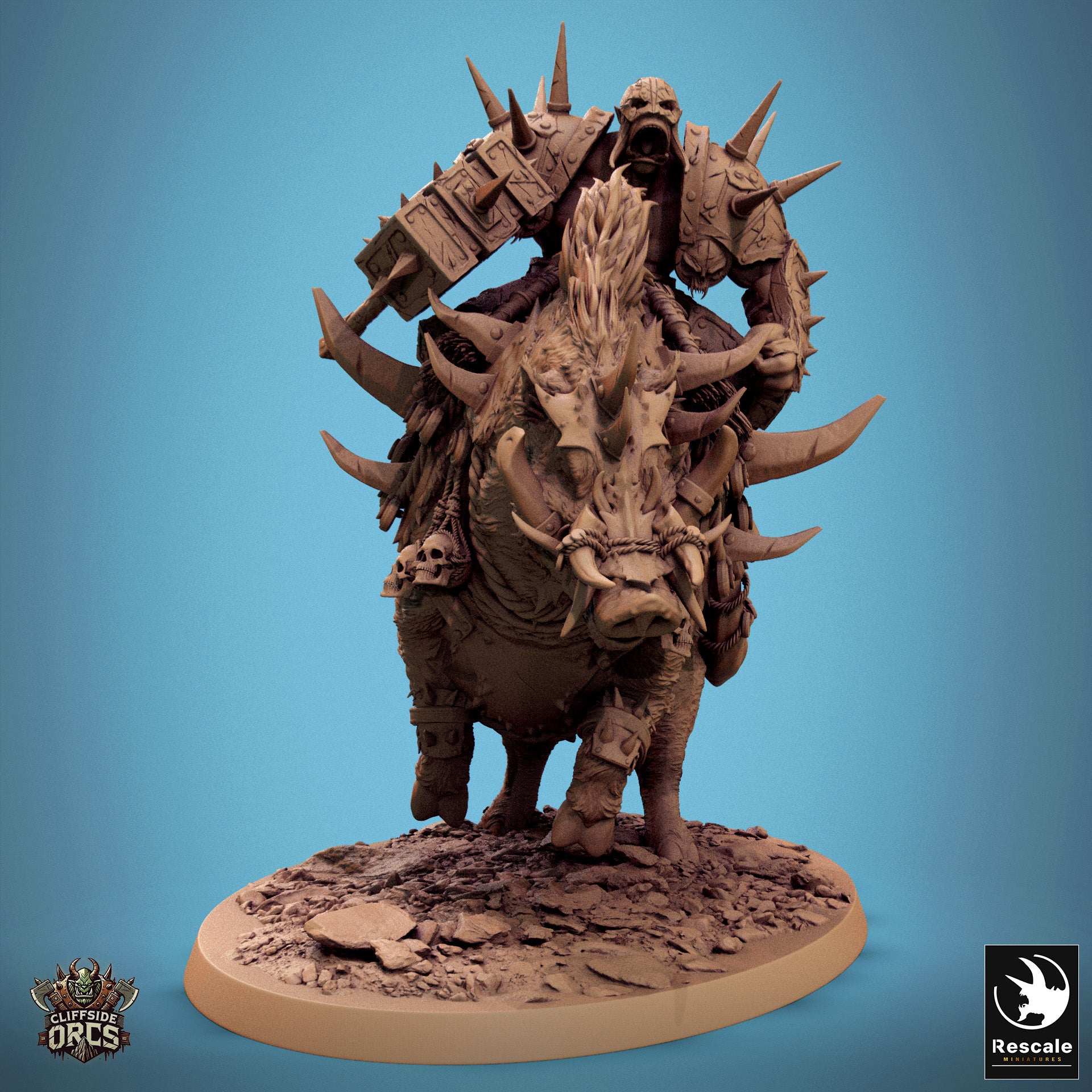 Boar Mounted - aus der Reihe Cliffside Orcs von Rescale Miniatures