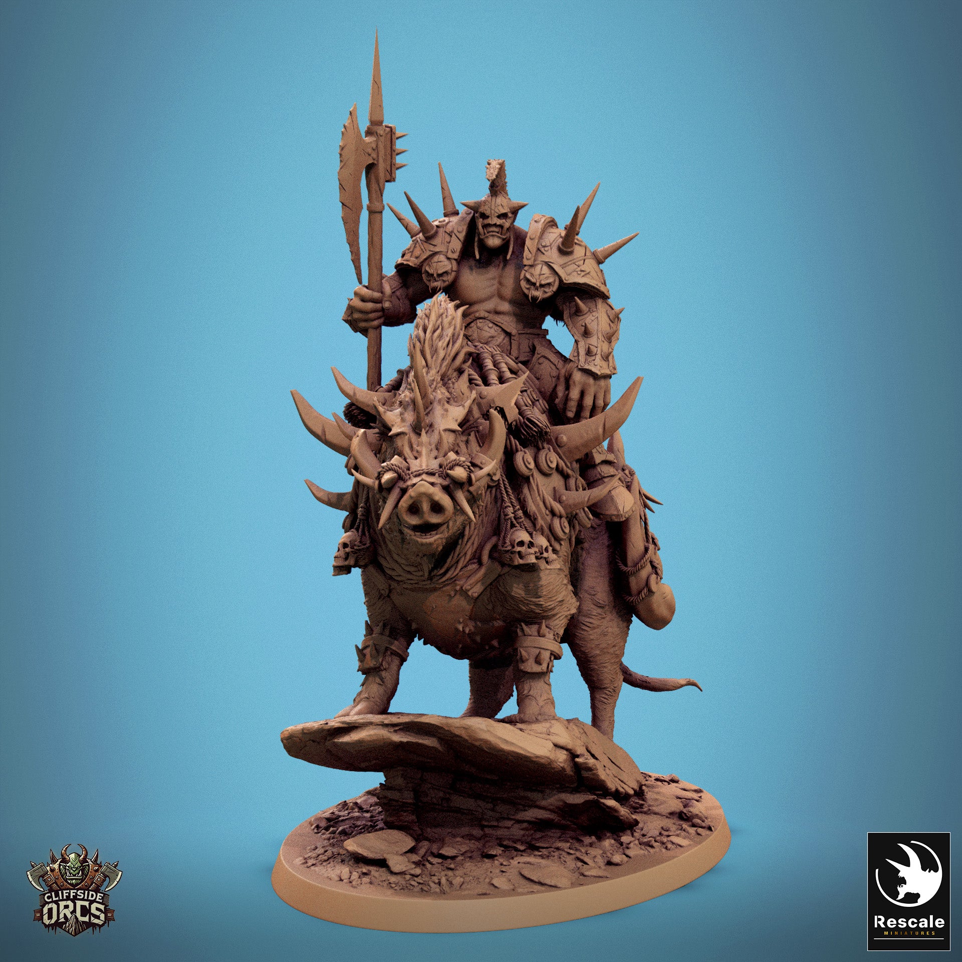Boar Mounted - aus der Reihe Cliffside Orcs von Rescale Miniatures