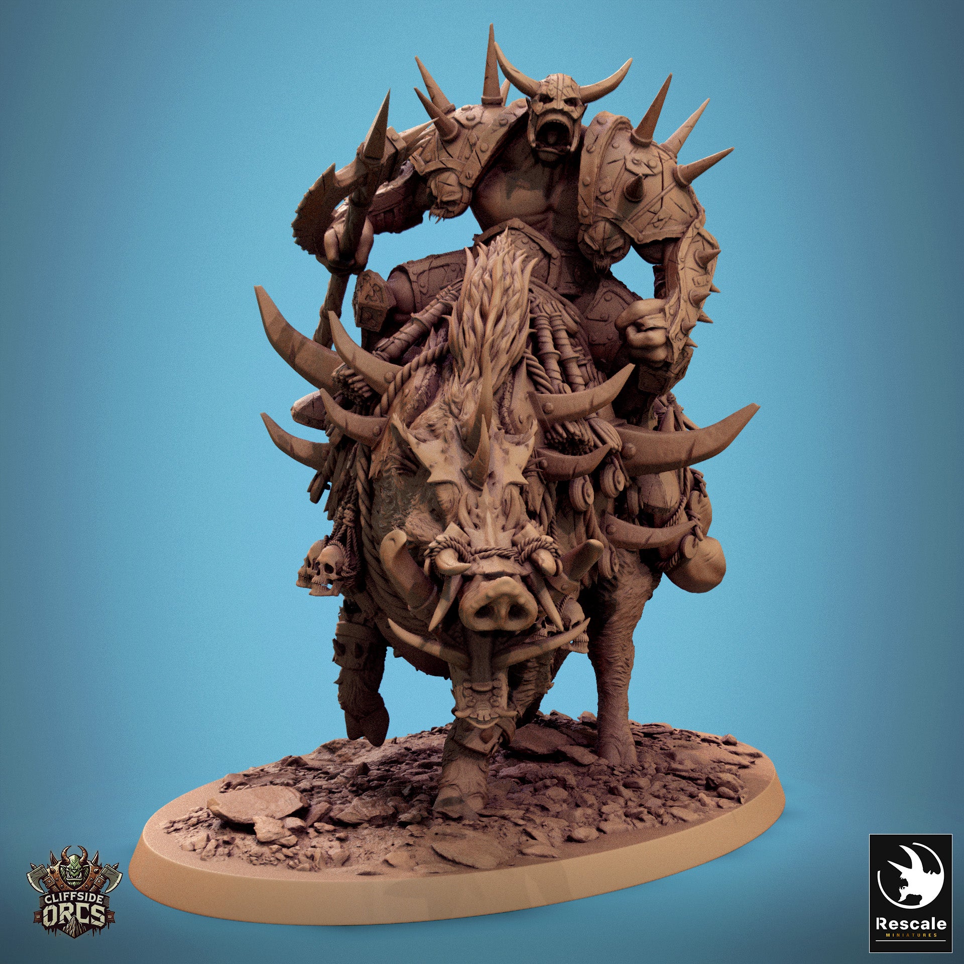 Boar Mounted - aus der Reihe Cliffside Orcs von Rescale Miniatures