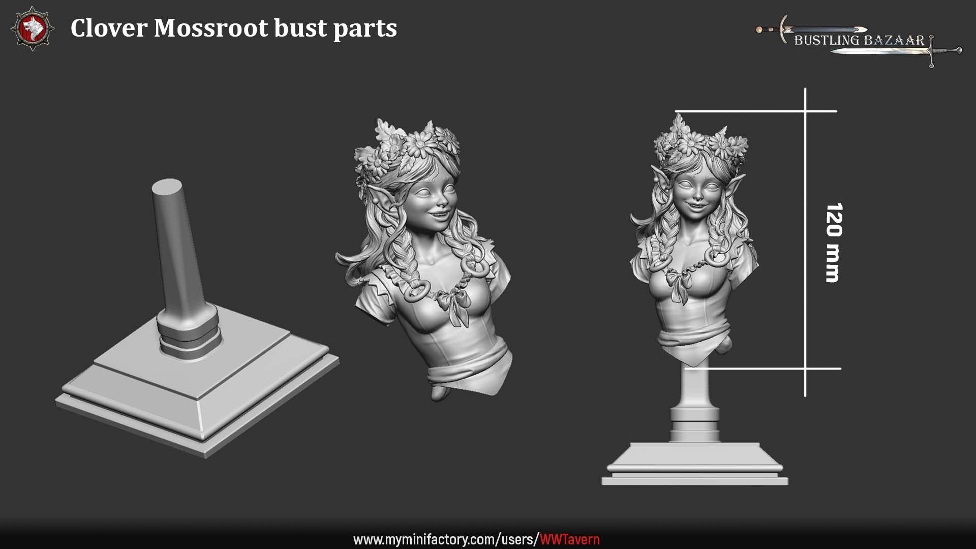 Clover Mossroot - Bust aus der Reihe Bustling Bazaar von White Werewolf Tavern