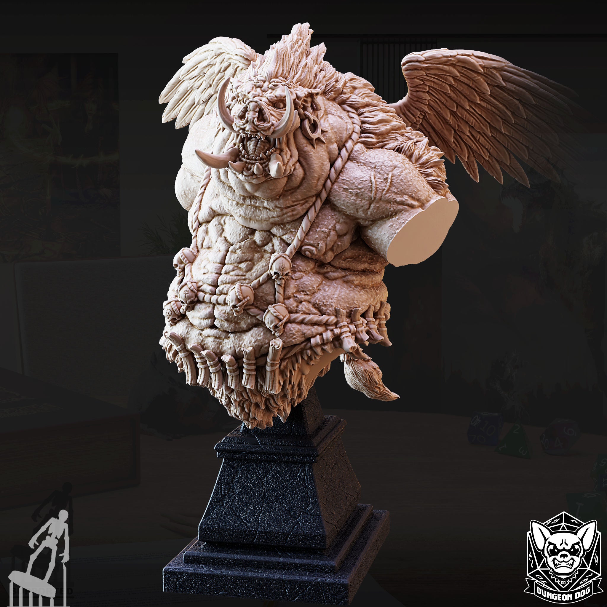Boar Demon Nalfeshnee Bust - Dungeon Dog