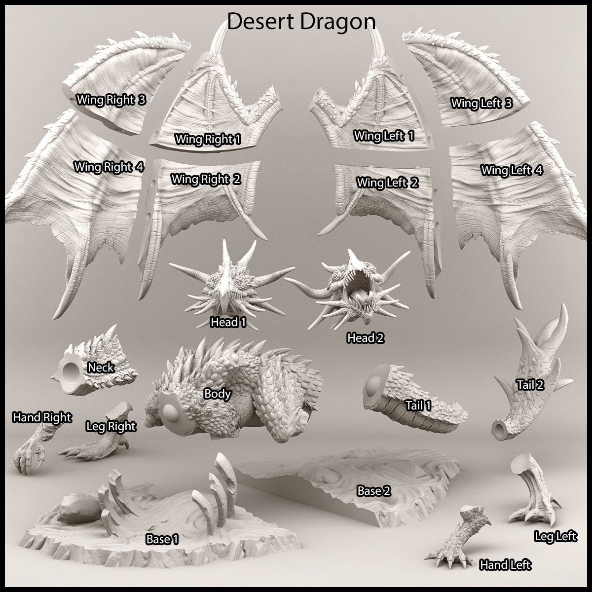 Desert Dragon - Desert Orcs - Print Your Monsters