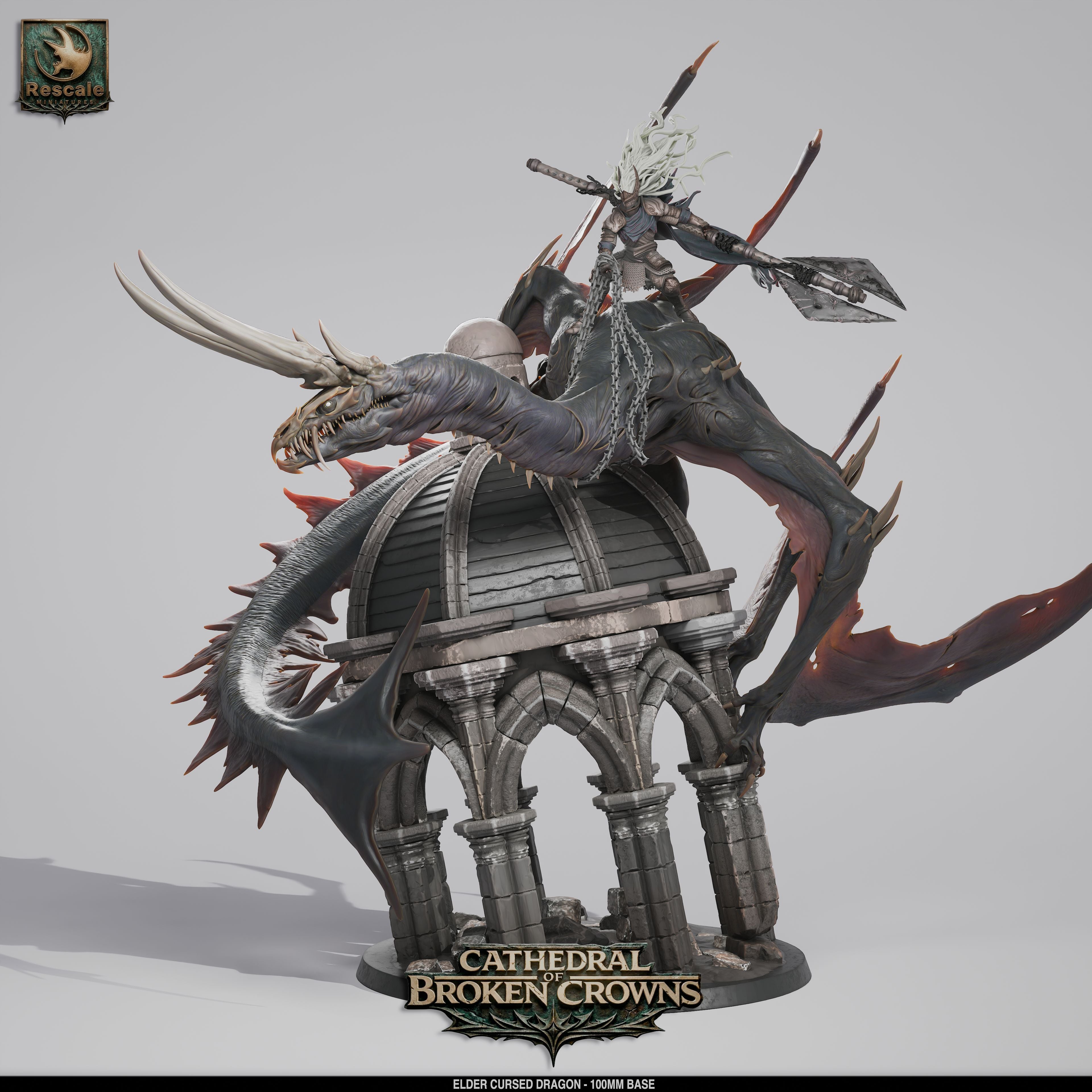Elder Cursed Dragon - Cathedral of Broken Crowns - Rescale Miniatures