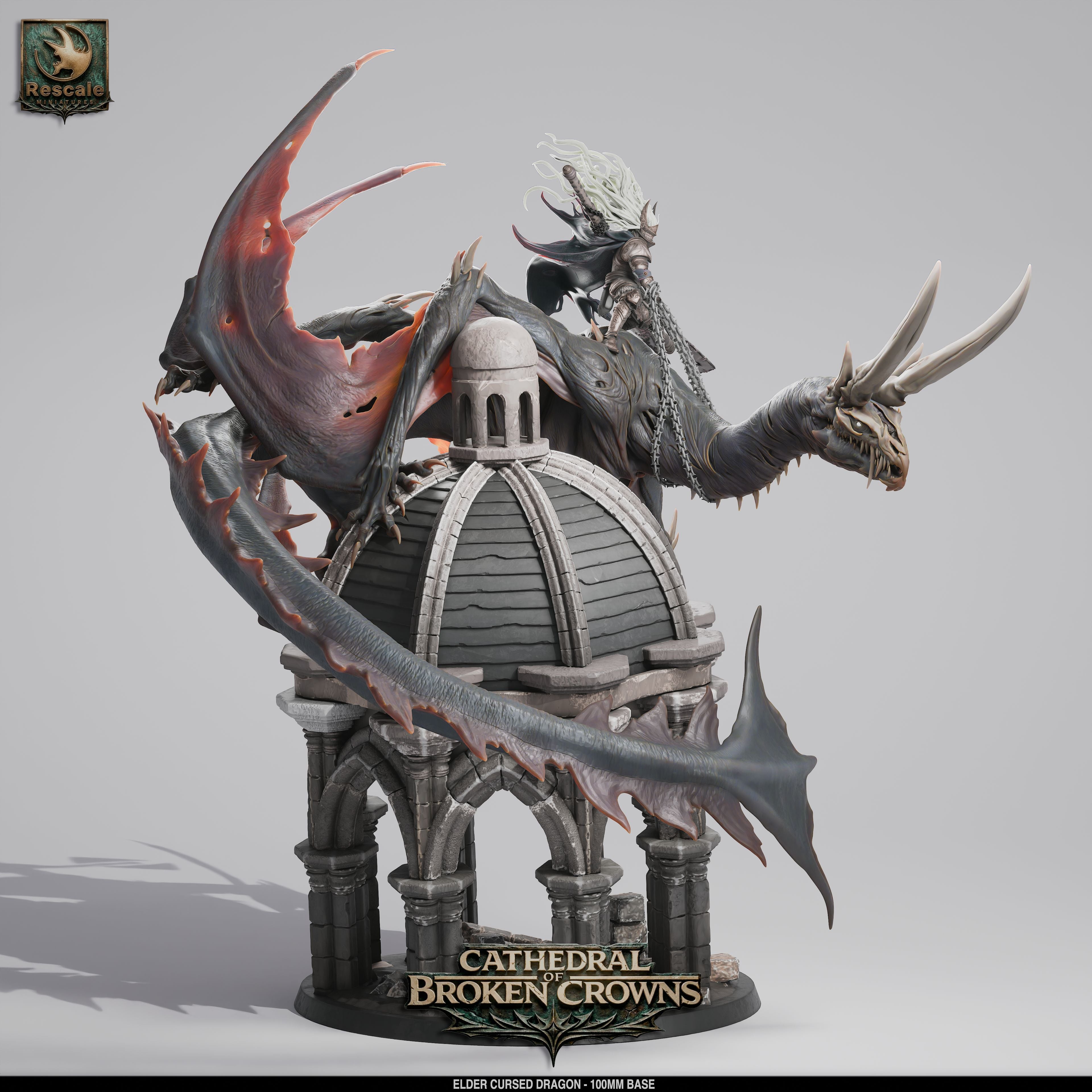 Elder Cursed Dragon - Cathedral of Broken Crowns - Rescale Miniatures