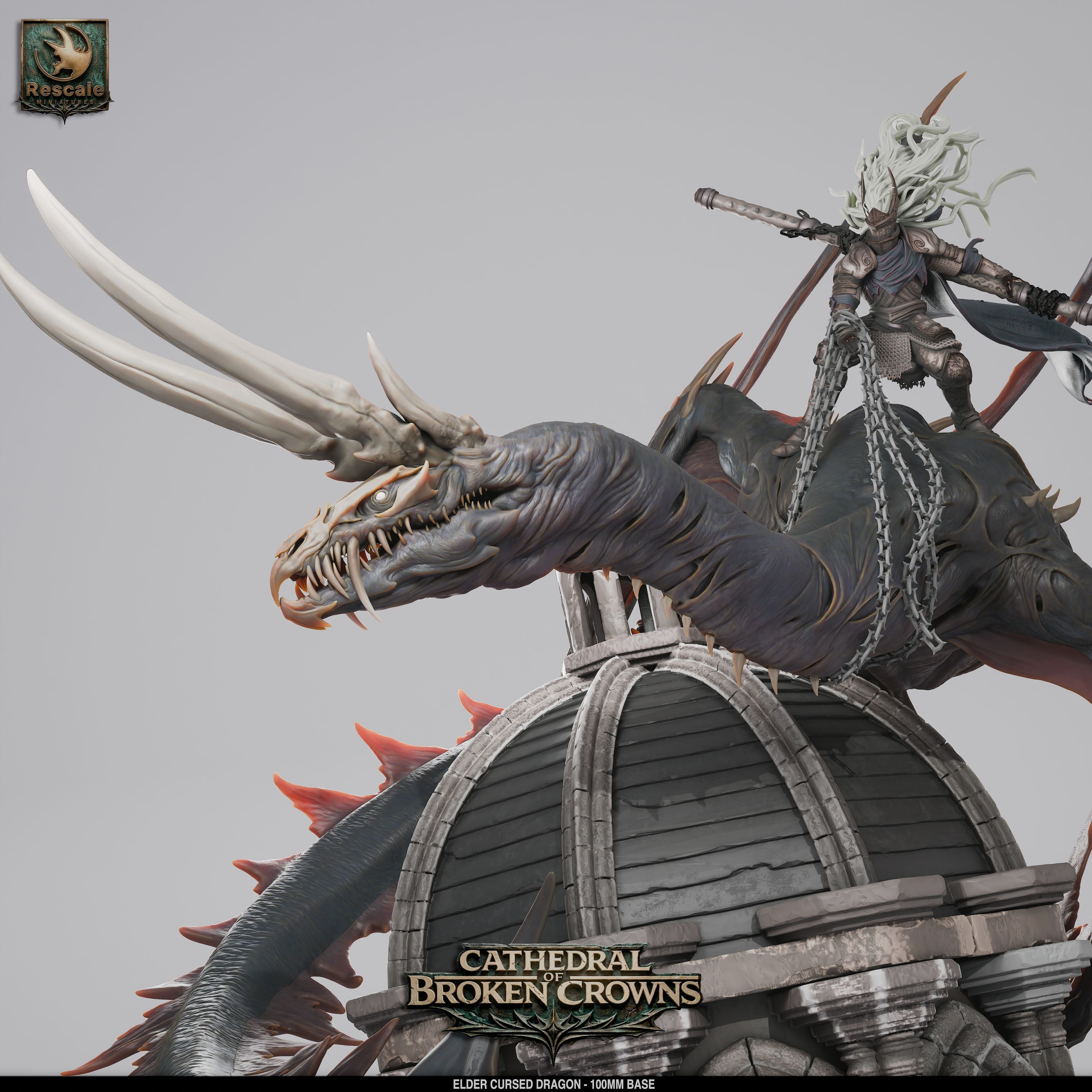 Elder Cursed Dragon - Cathedral of Broken Crowns - Rescale Miniatures