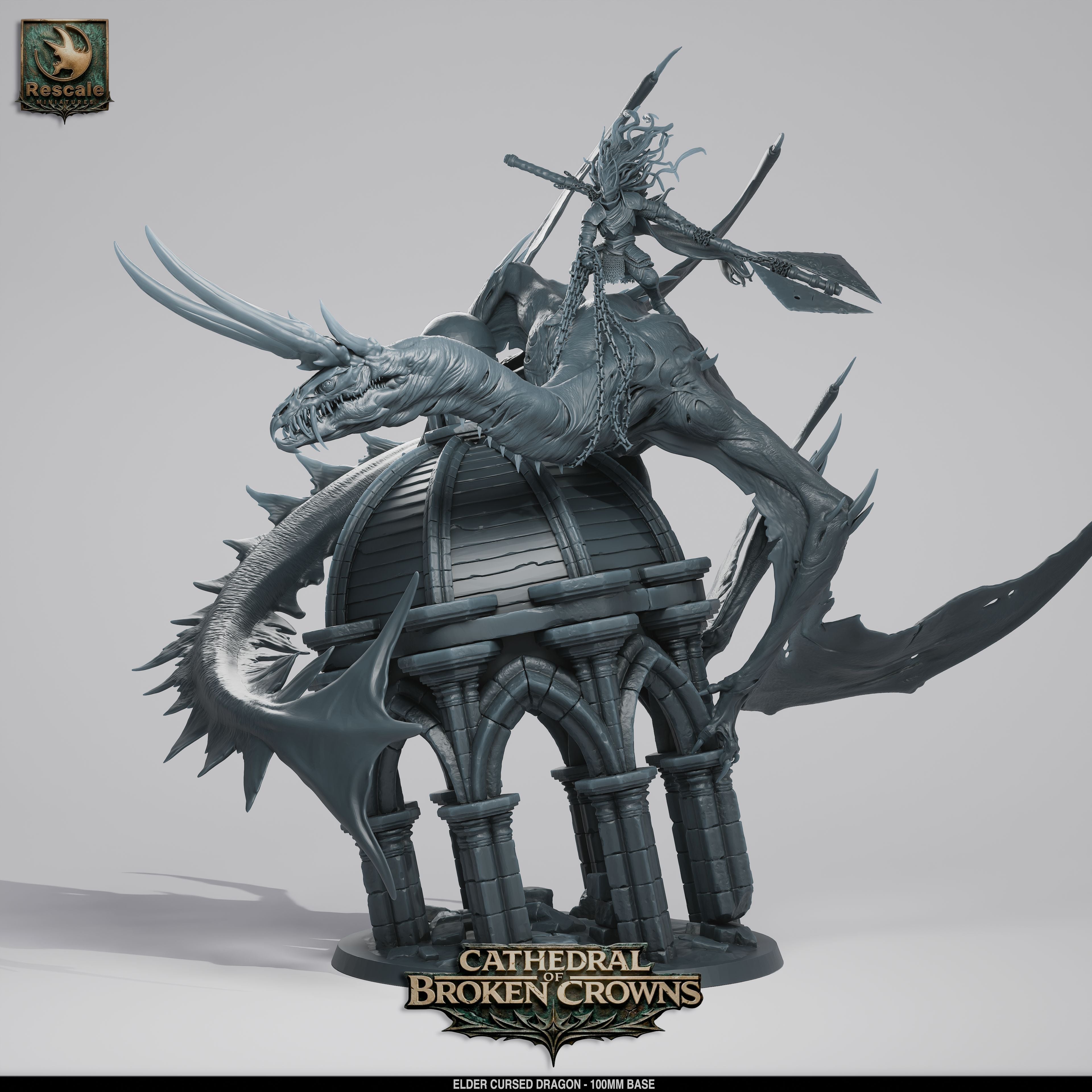 Elder Cursed Dragon - Cathedral of Broken Crowns - Rescale Miniatures