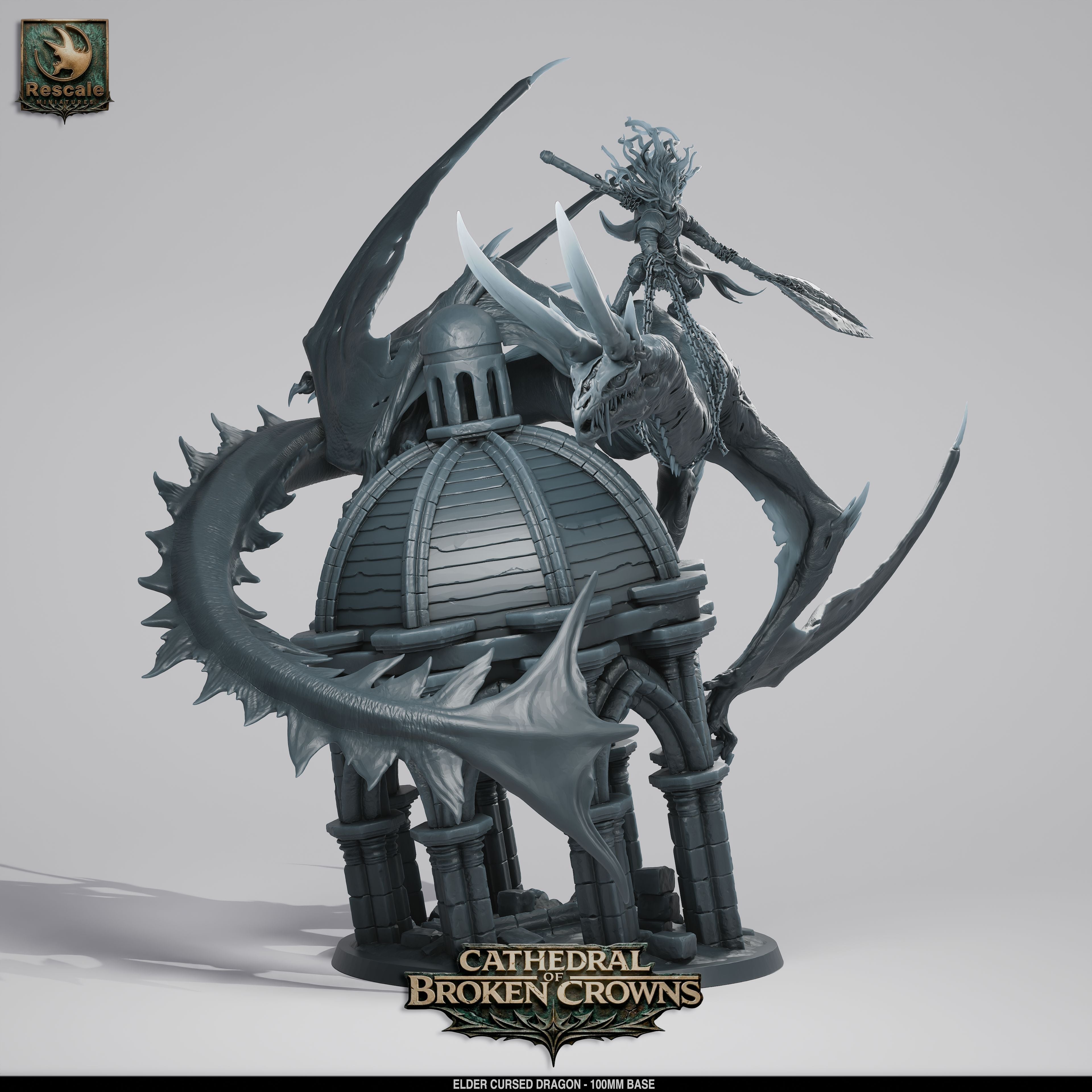 Elder Cursed Dragon - Cathedral of Broken Crowns - Rescale Miniatures