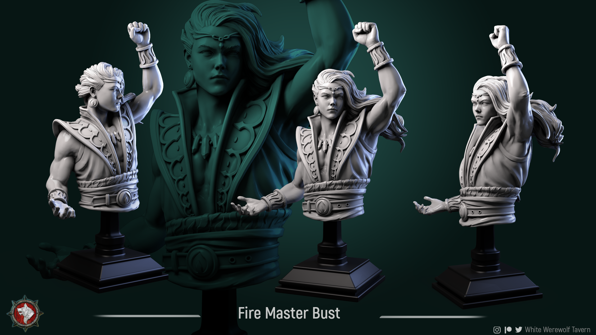 Fire Master - Bust aus der Reihe 4 Elements von White Werewolf Tavern