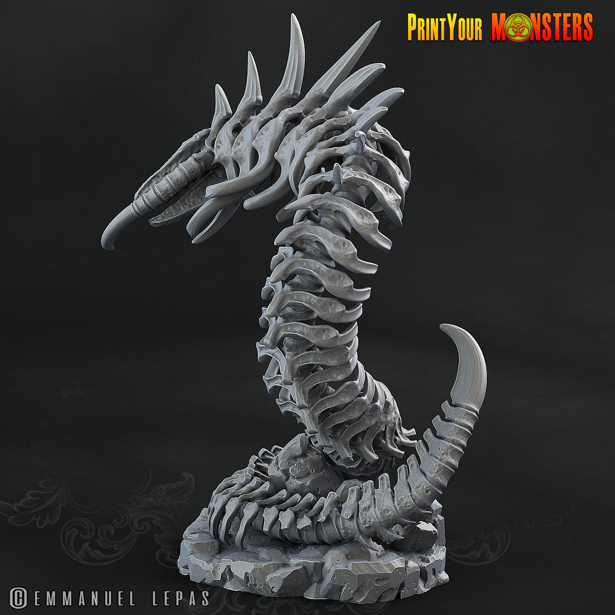 Giant Bones Serpent - aus der Reihe Ancient Bones Pack von Print Your Monsters