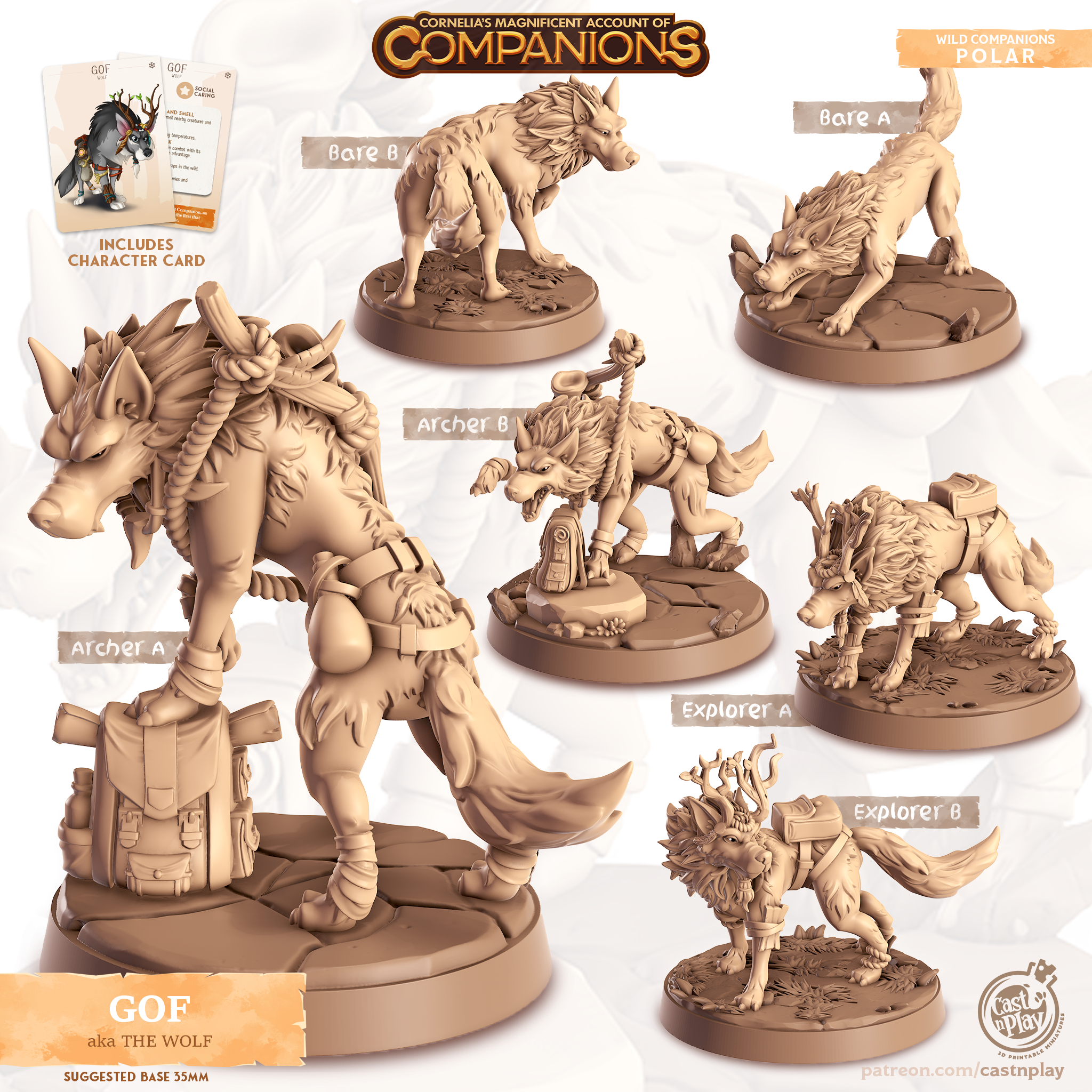 Wolf - Polar - Gof - Animal Companions by Cornelia - Cast n Play