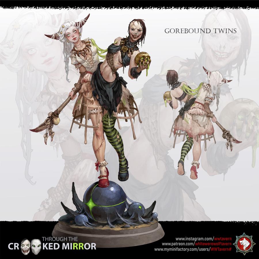Gorebound Twins - Bust aus der Reihe Through the Crooked Mirror von White Werewolf Tavern