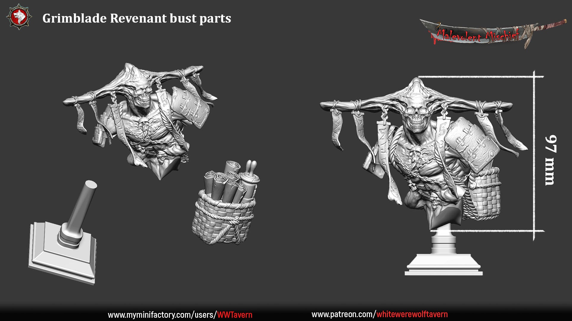 Grimblade Revenant - Bust aus der Reihe Malevolent Mischief von White Werewolf Tavern