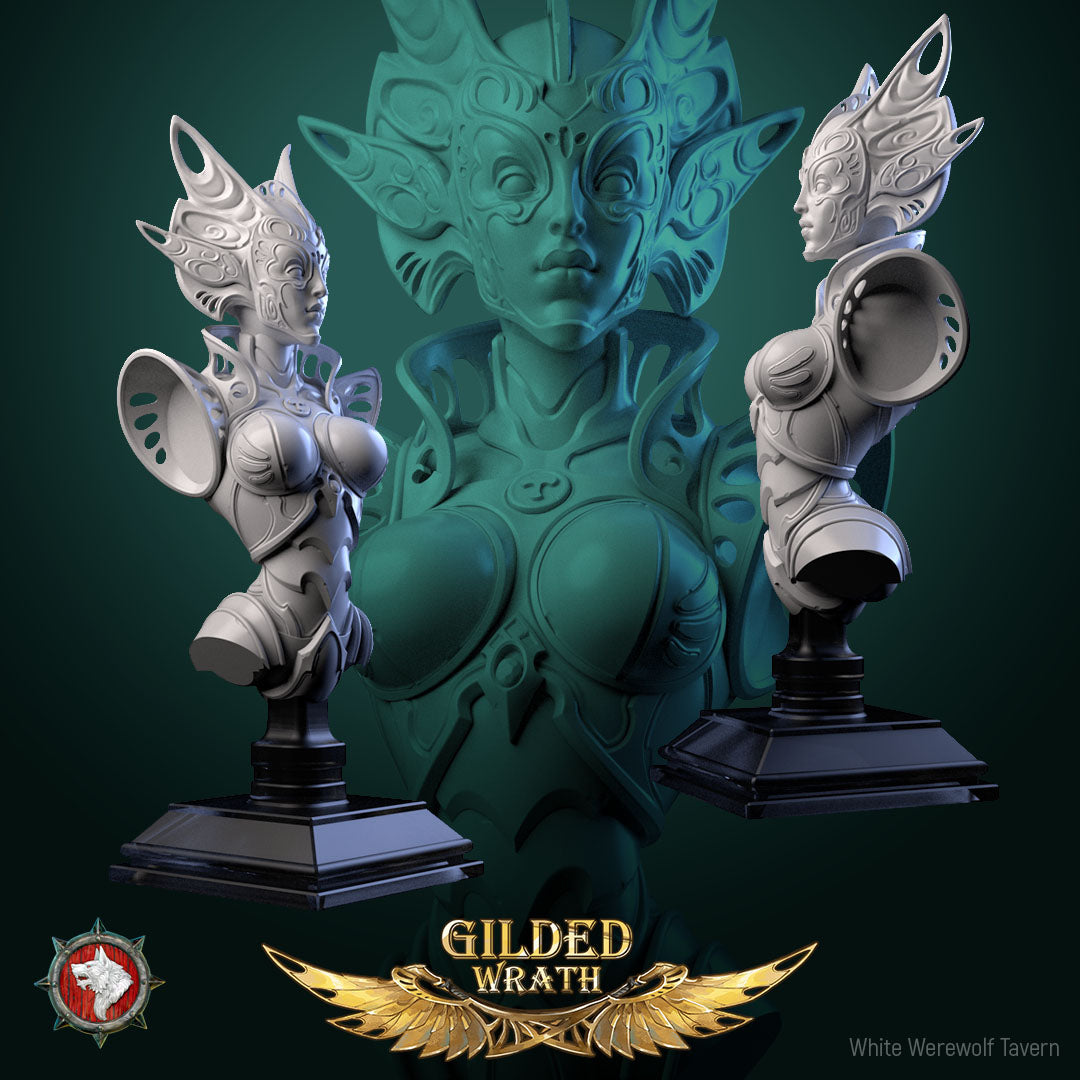 Guardian of the Golden Flame Bust mit Base - aus der Reihe Gilded Wrath - White Werewolf Tavern