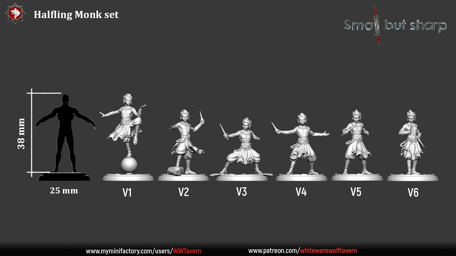 Halfling Monk - aus der Reihe Small but Sharp von White Werewolf Tavern