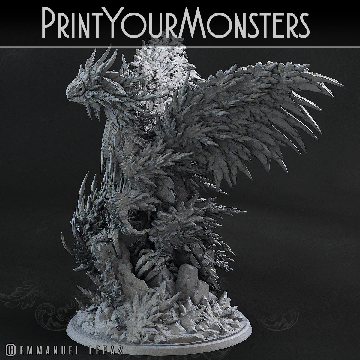Ice Hoarfrost Dragon - aus der Reihe Frost Pack von Print Your Monsters