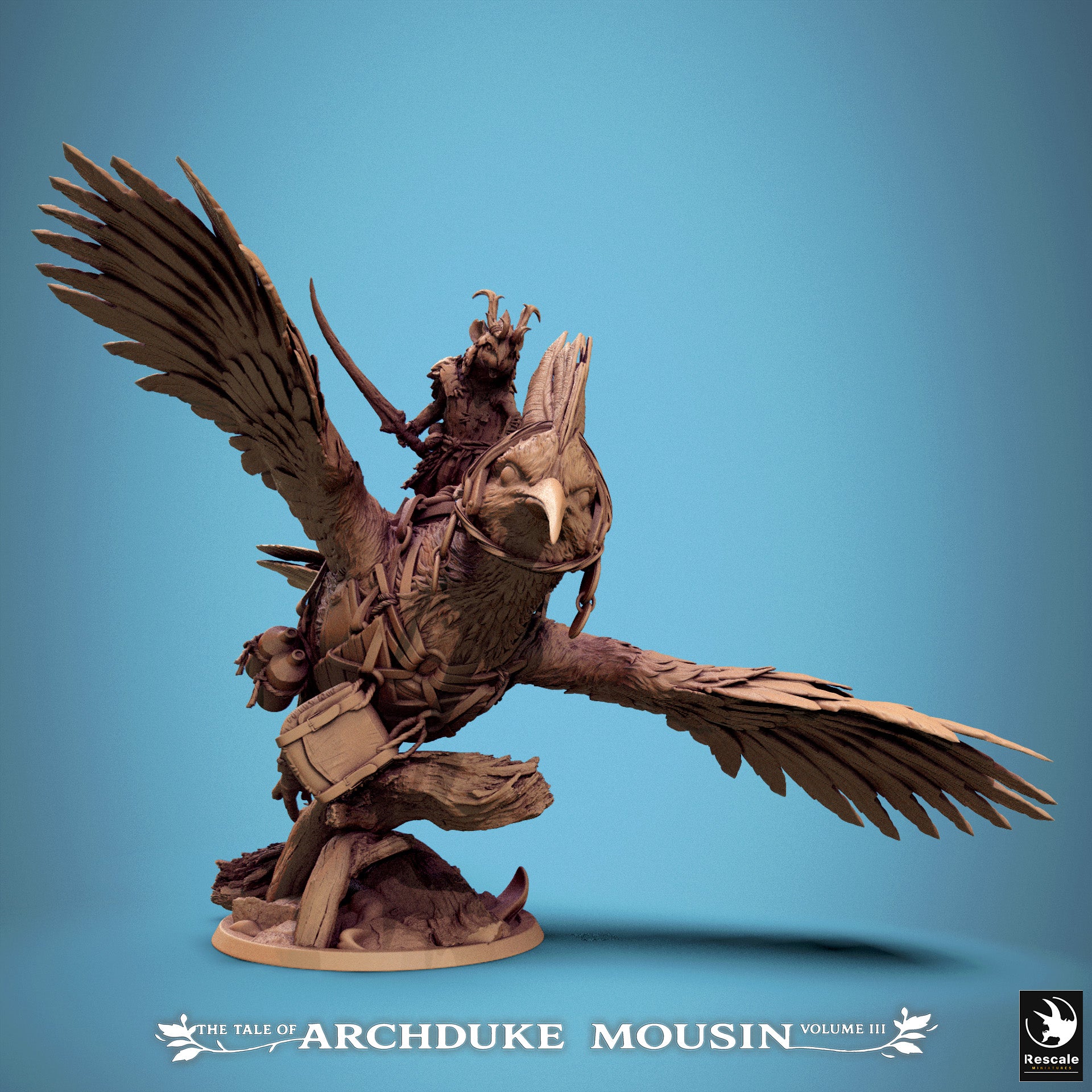 Mouse on Hoopoe Fly - Tales of Archduke Mousin III - Rescale Miniatures