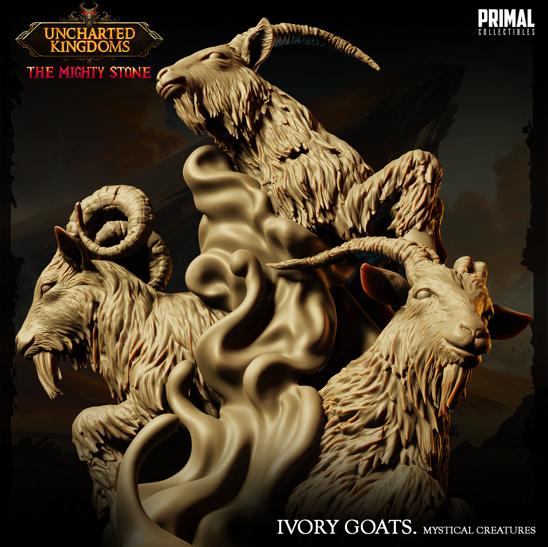 Ivory Goats - aus der Reihe Uncharted Kingdoms/ The Mighty Stone von Primal Collectibles