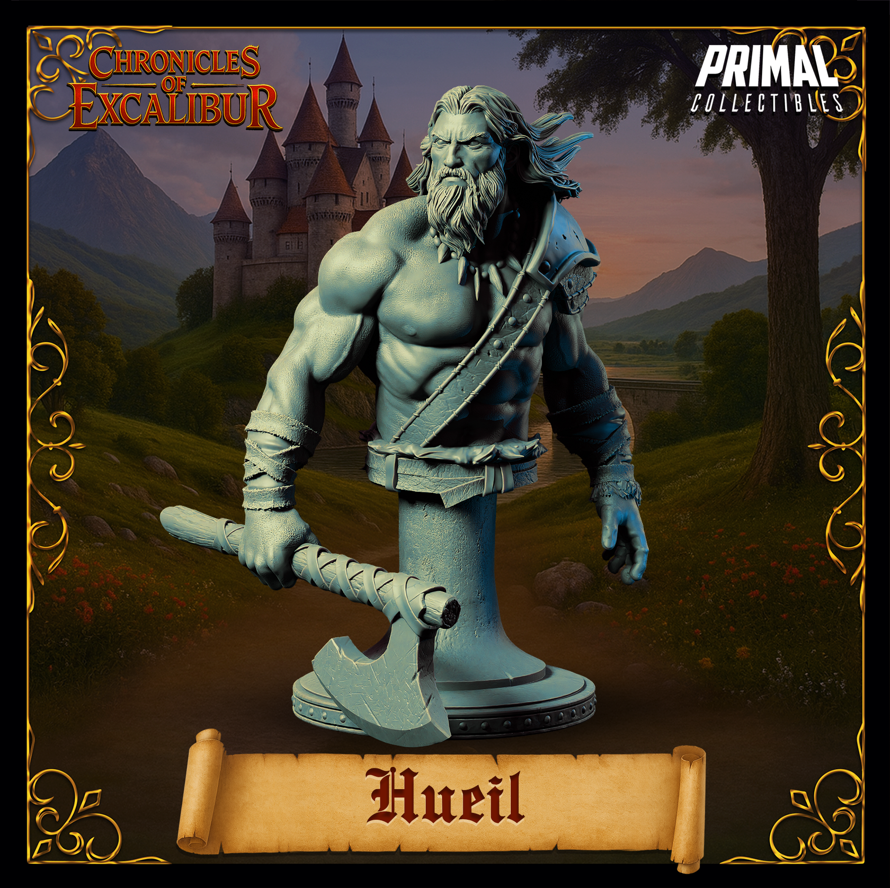Warrior Hueil - Bust - Chronicles of Excalibur - Primal Collectibles