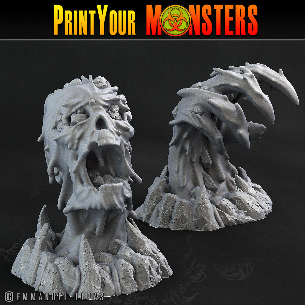Infernal Magma Skull & Hand - Magma Pack - Print Your Monsters