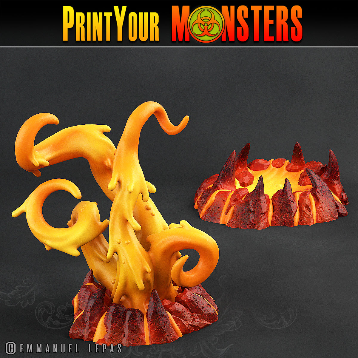 Infernal Magma Tentacles & Pool - Magma Pack - Print Your Monsters