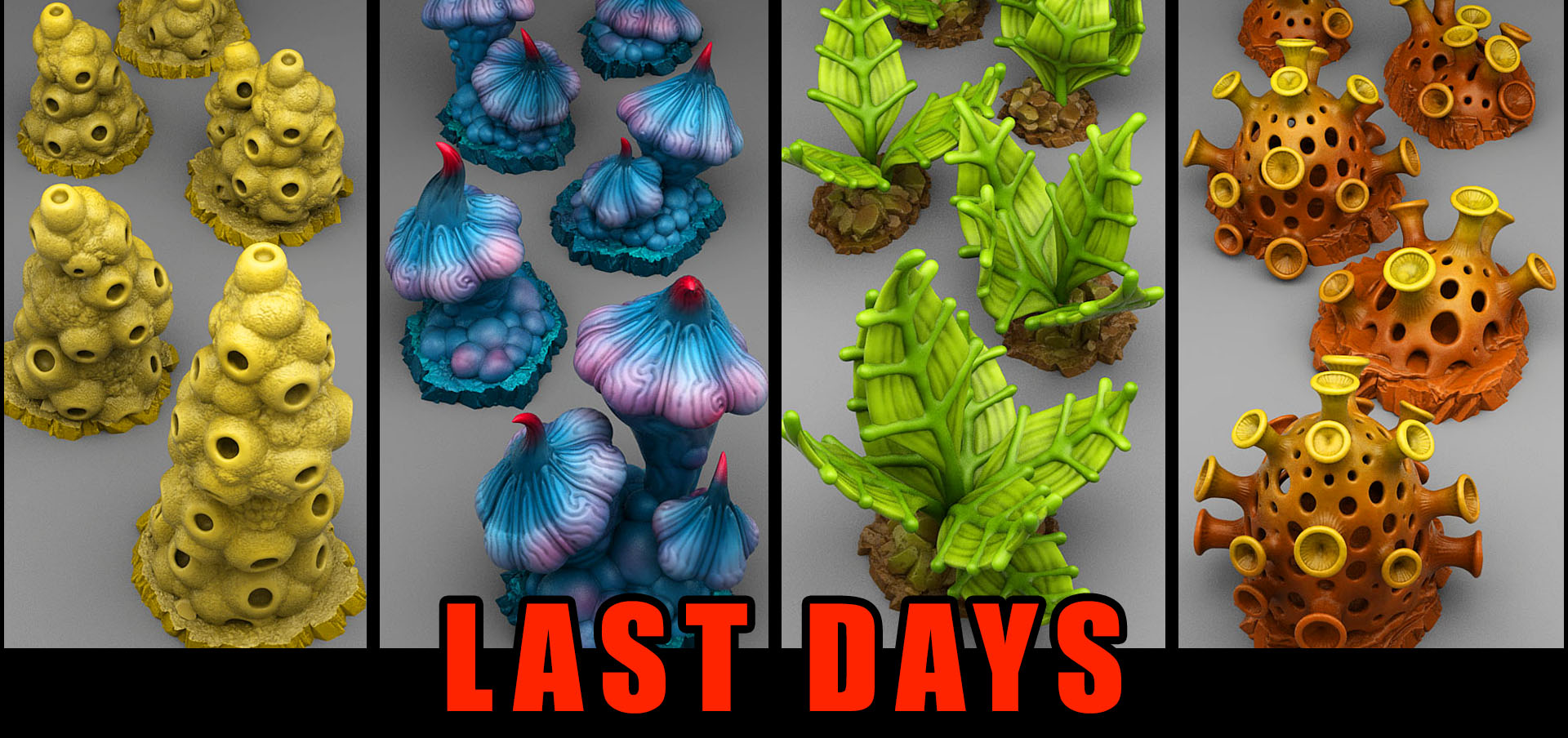 Mutant Anthill Towers - Plants & Rocks Okt - Print Your Monsters