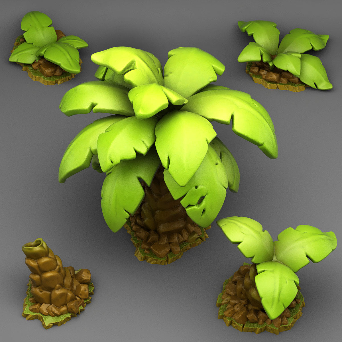 Jungle Palm Trees - Plants & Rocks Dez - Print Your Monsters