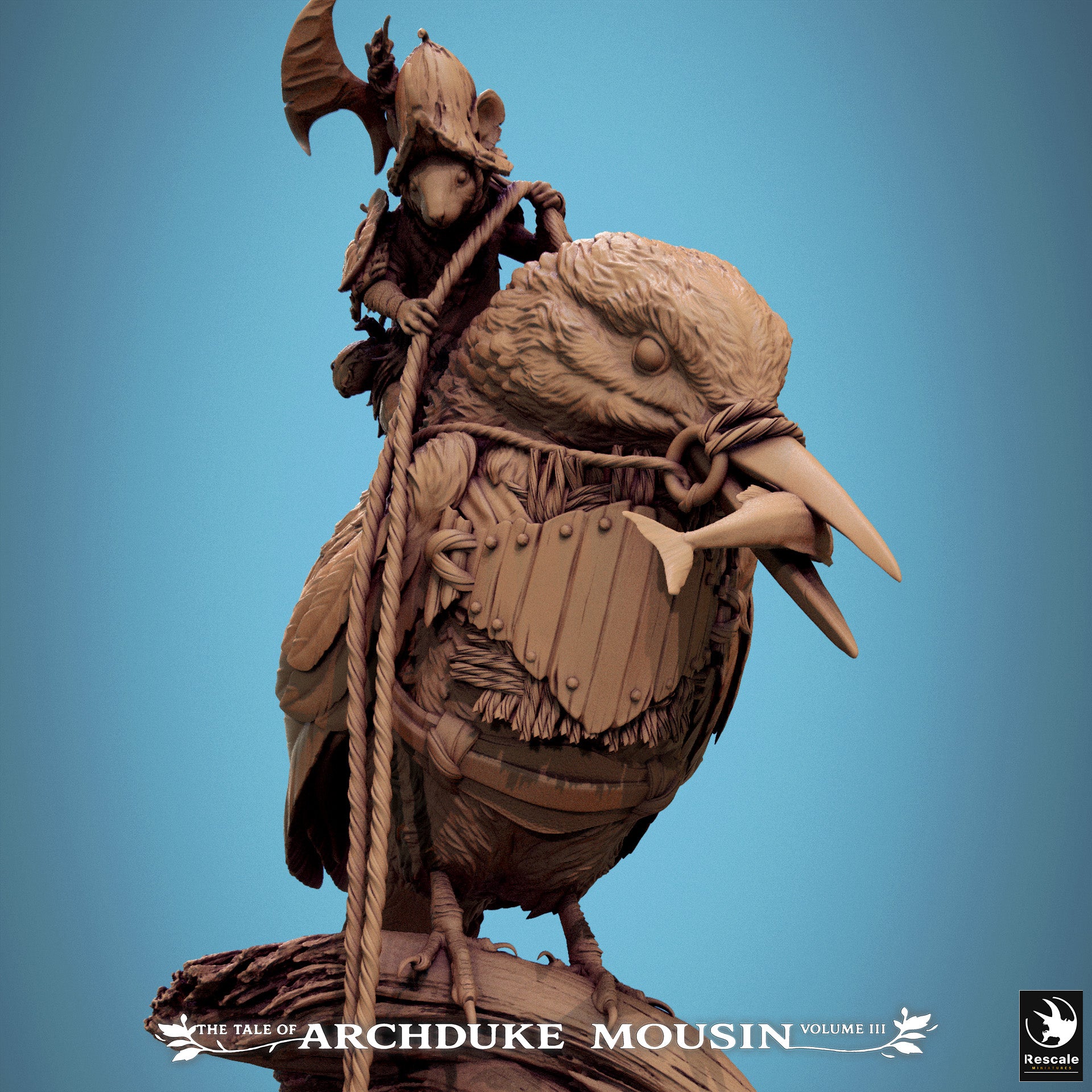 Mouse on Kingfisher Fishing - Tales of Archduke Mousin III - Rescale Miniatures