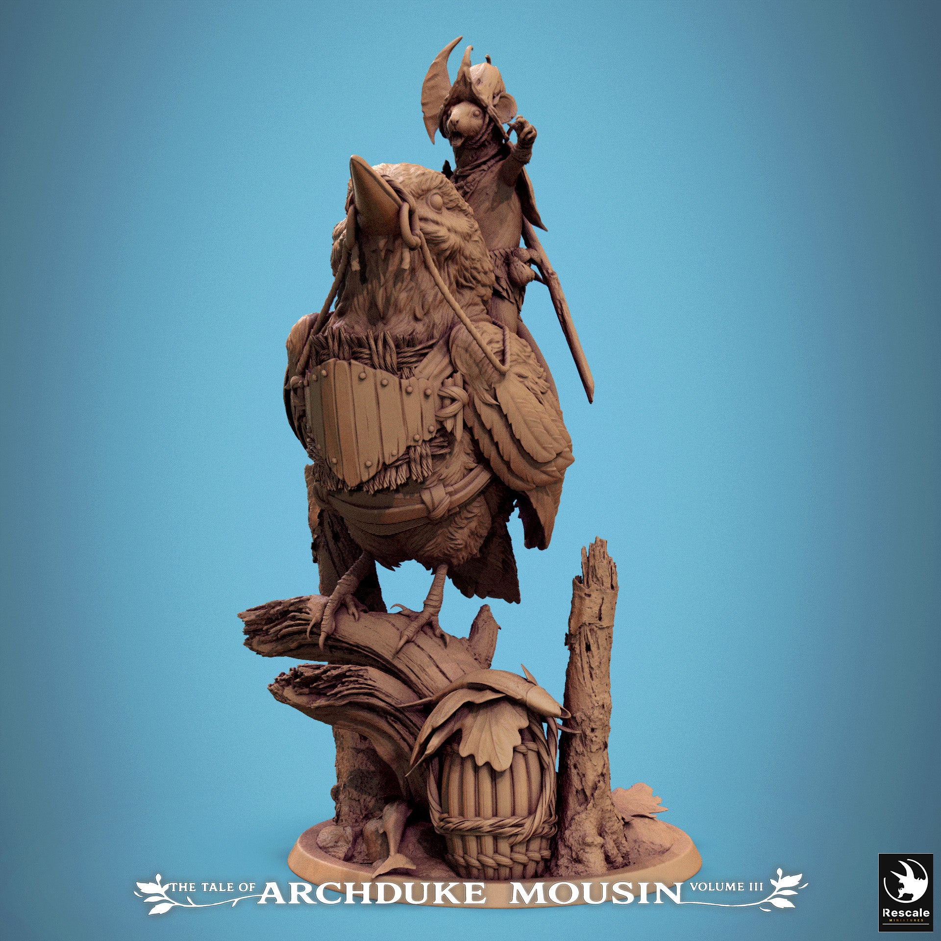 Mouse on Kingfisher Stand - Tales of Archduke Mousin III - Rescale Miniatures