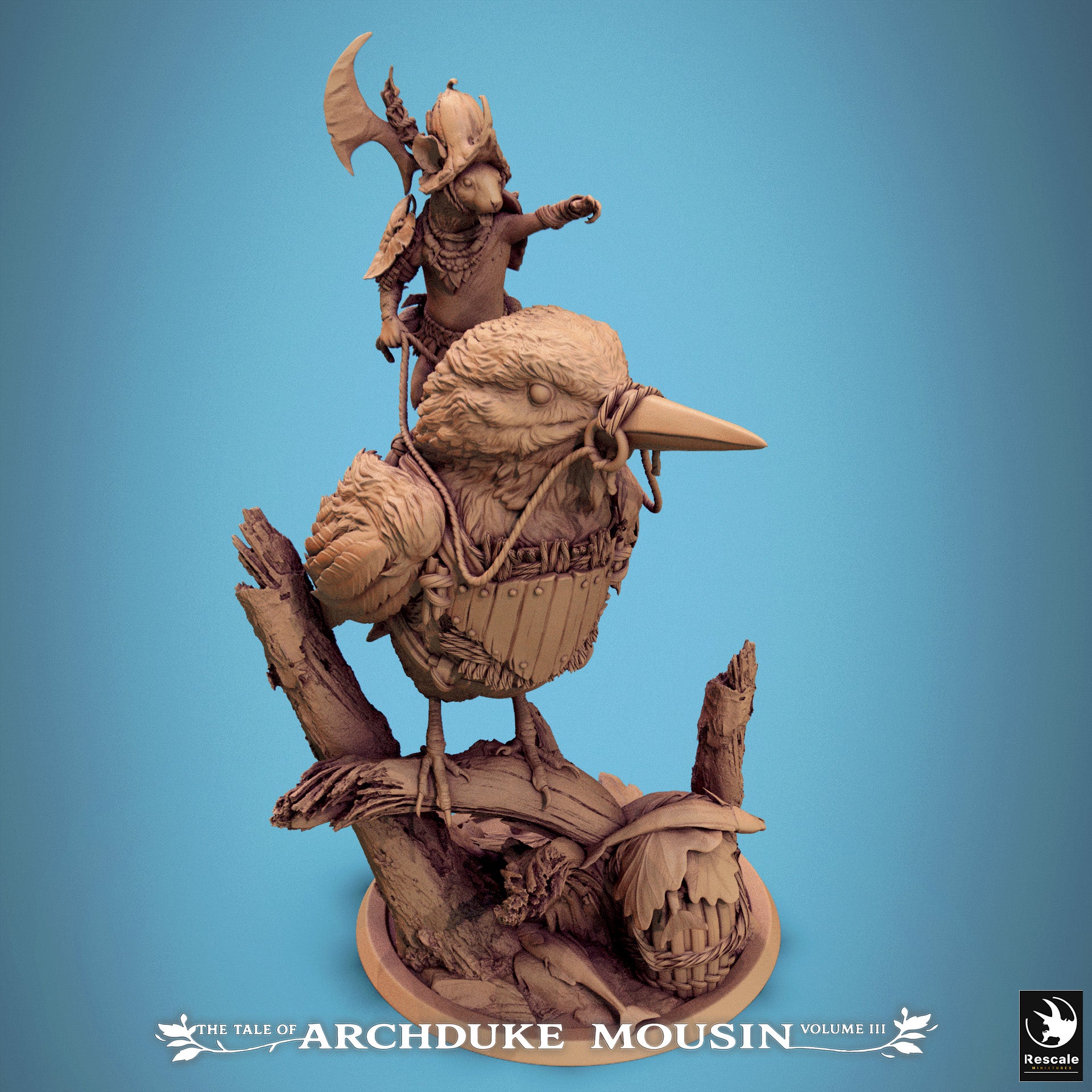 Mouse on Kingfisher Stand - Tales of Archduke Mousin III - Rescale Miniatures