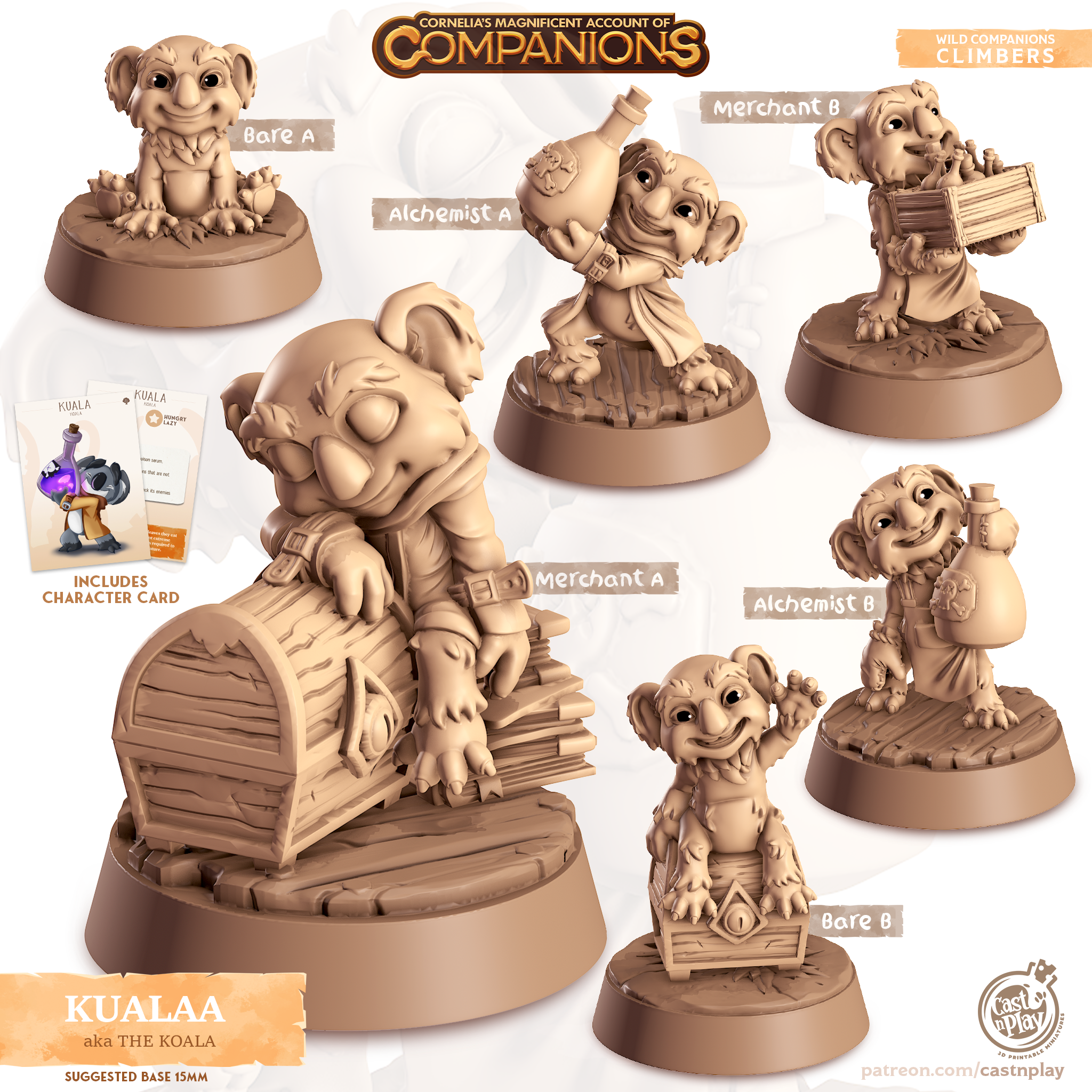 Koala - Climbers - Kualaa - Animal Companions by Cornelia - Cast n Play